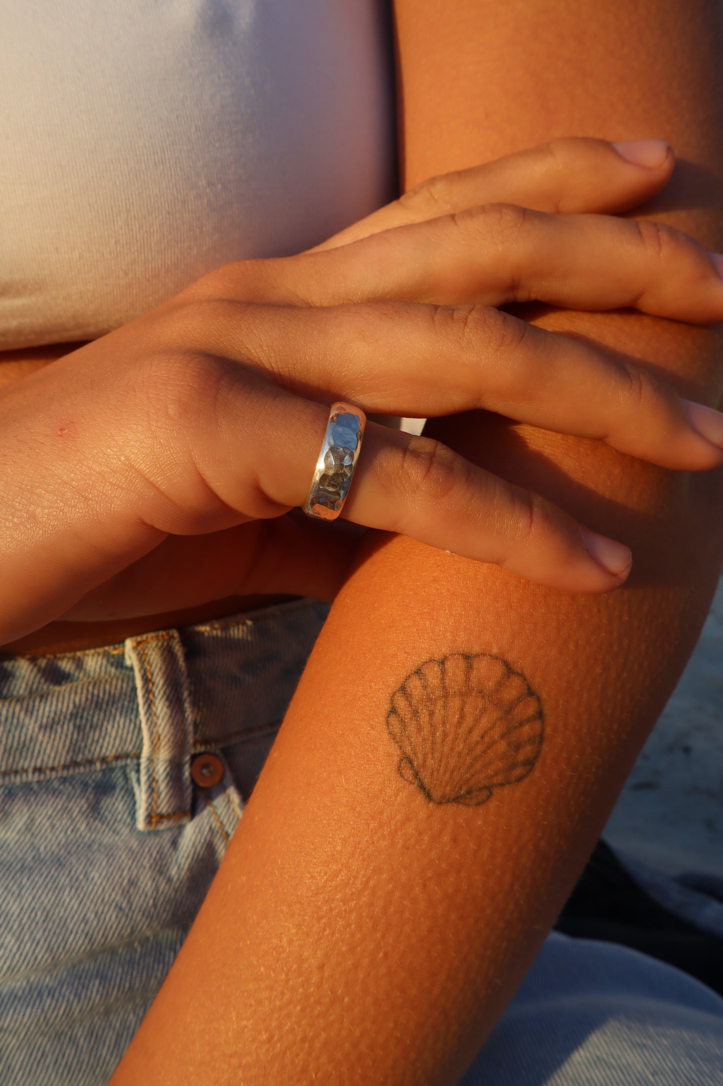 Textured Silver Stacker Ring