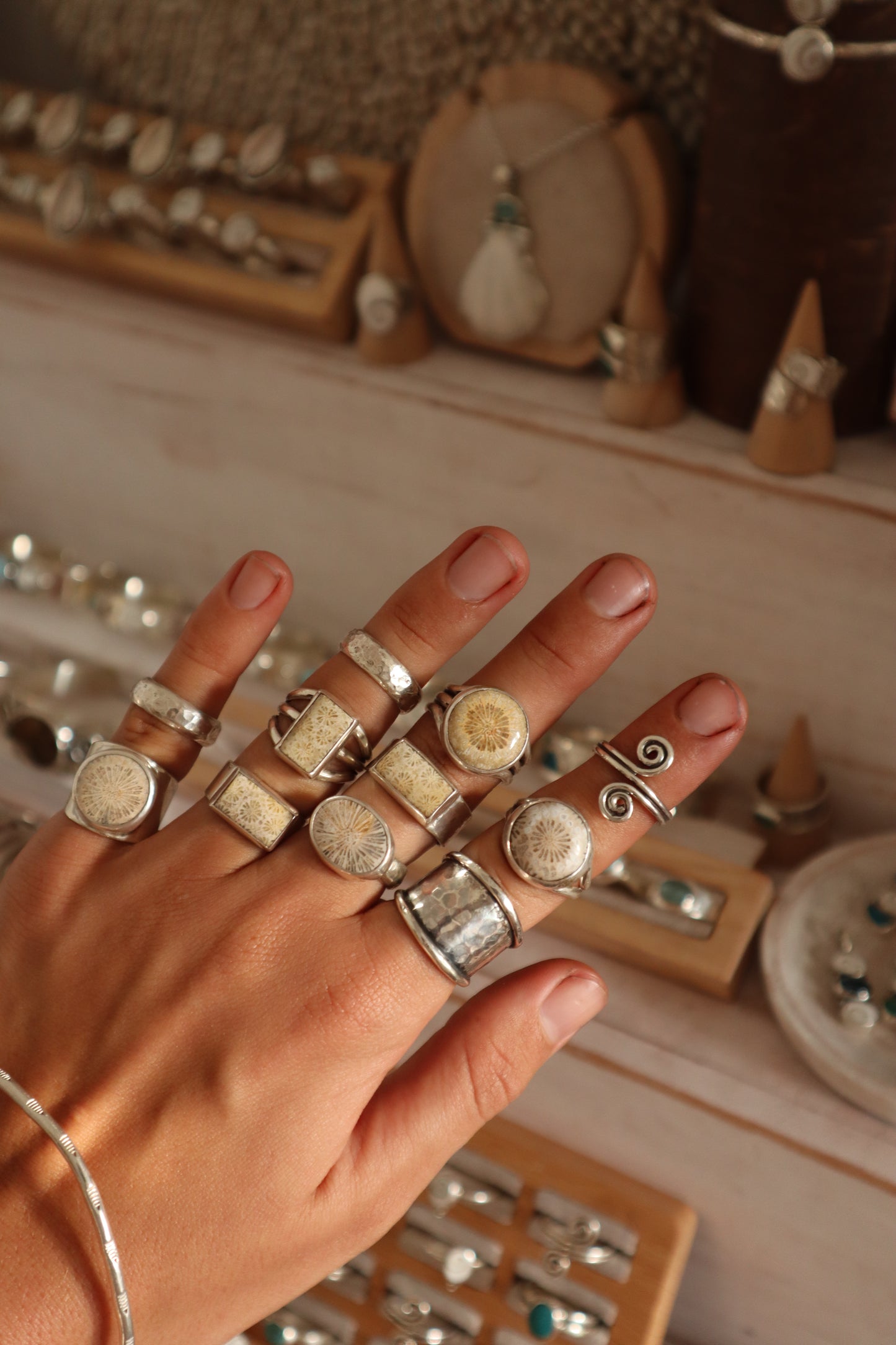 Textured Silver Stacker Ring