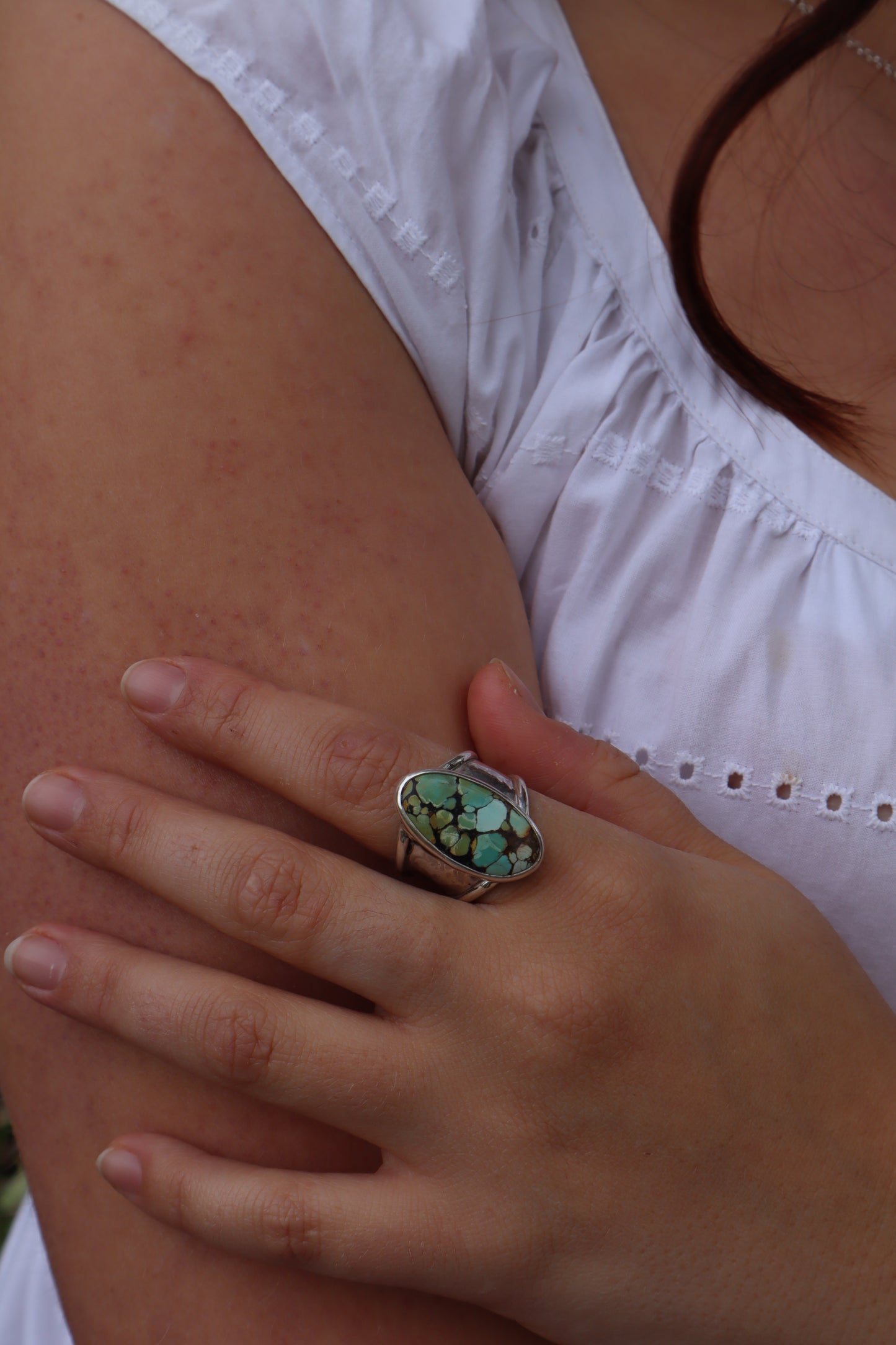 Chunky Hubei Turquoise Ring SIZE S 1/2 - 9 1/2