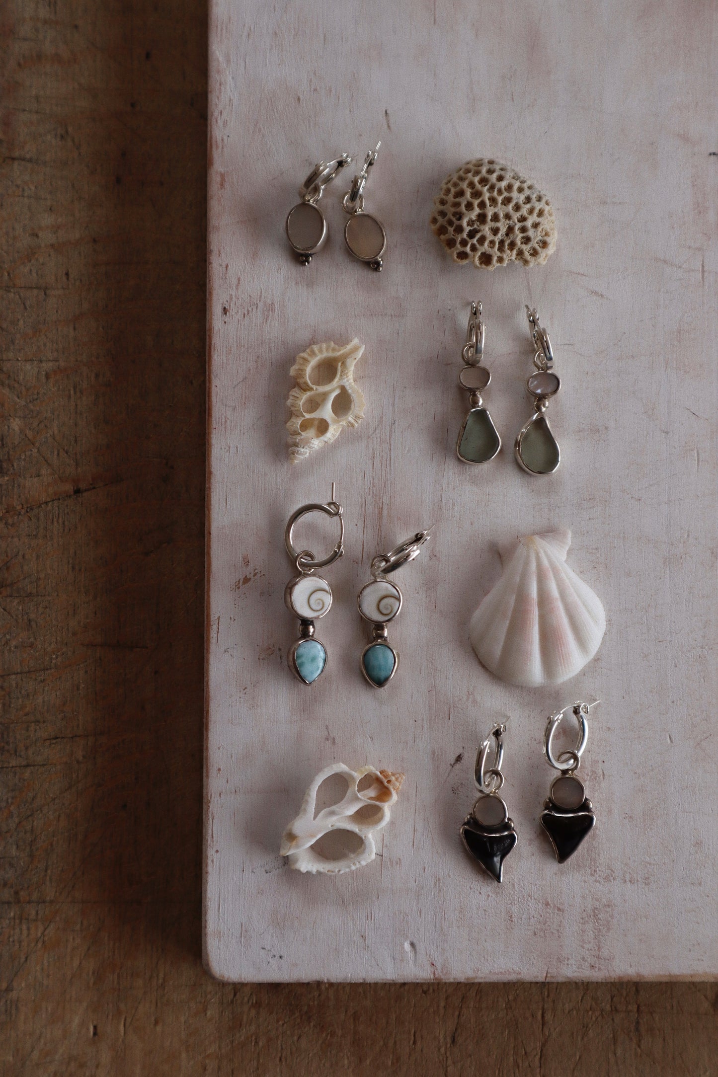 Pearly Seaglass Earrings