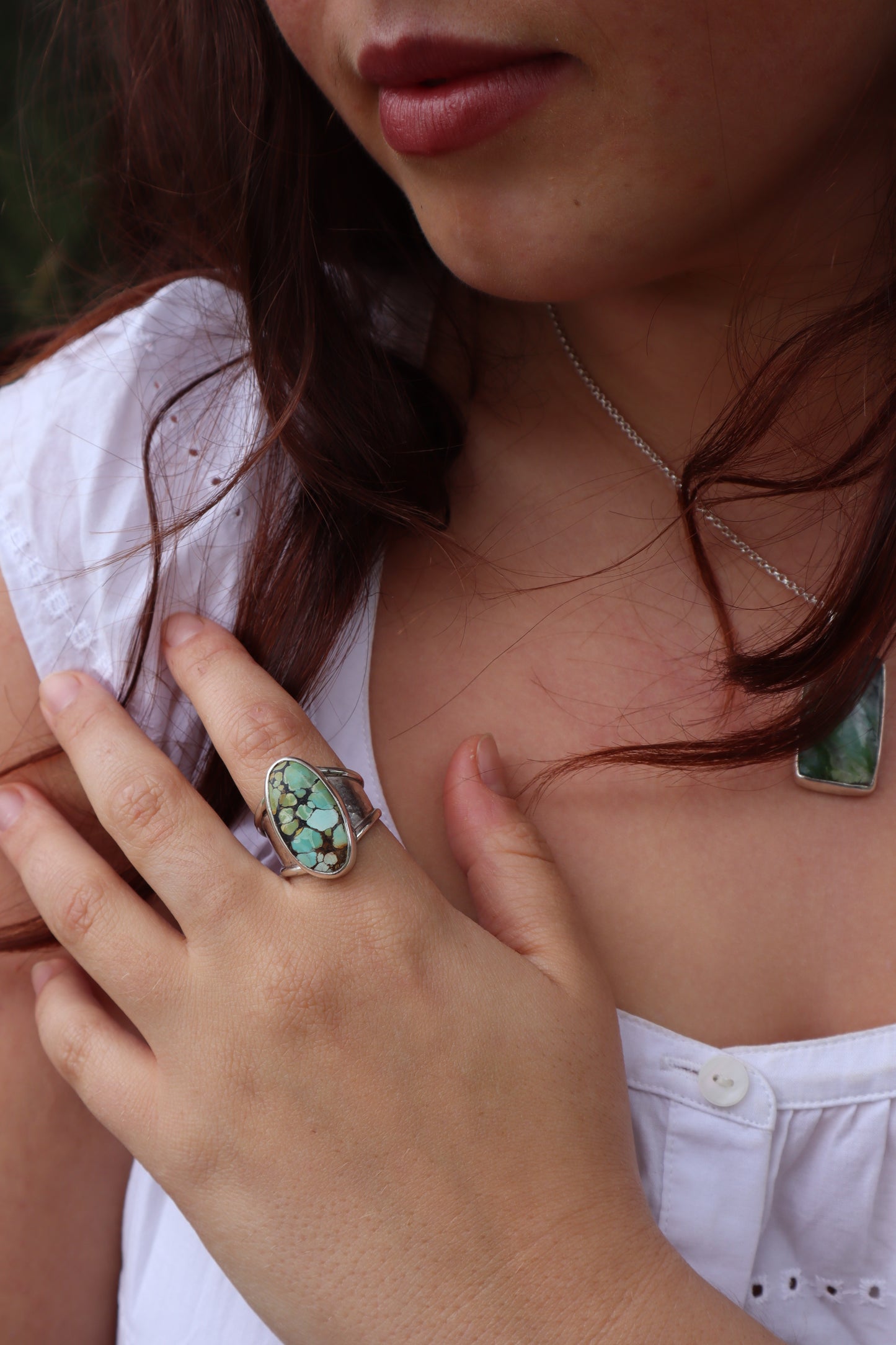 Chunky Hubei Turquoise Ring SIZE S 1/2 - 9 1/2