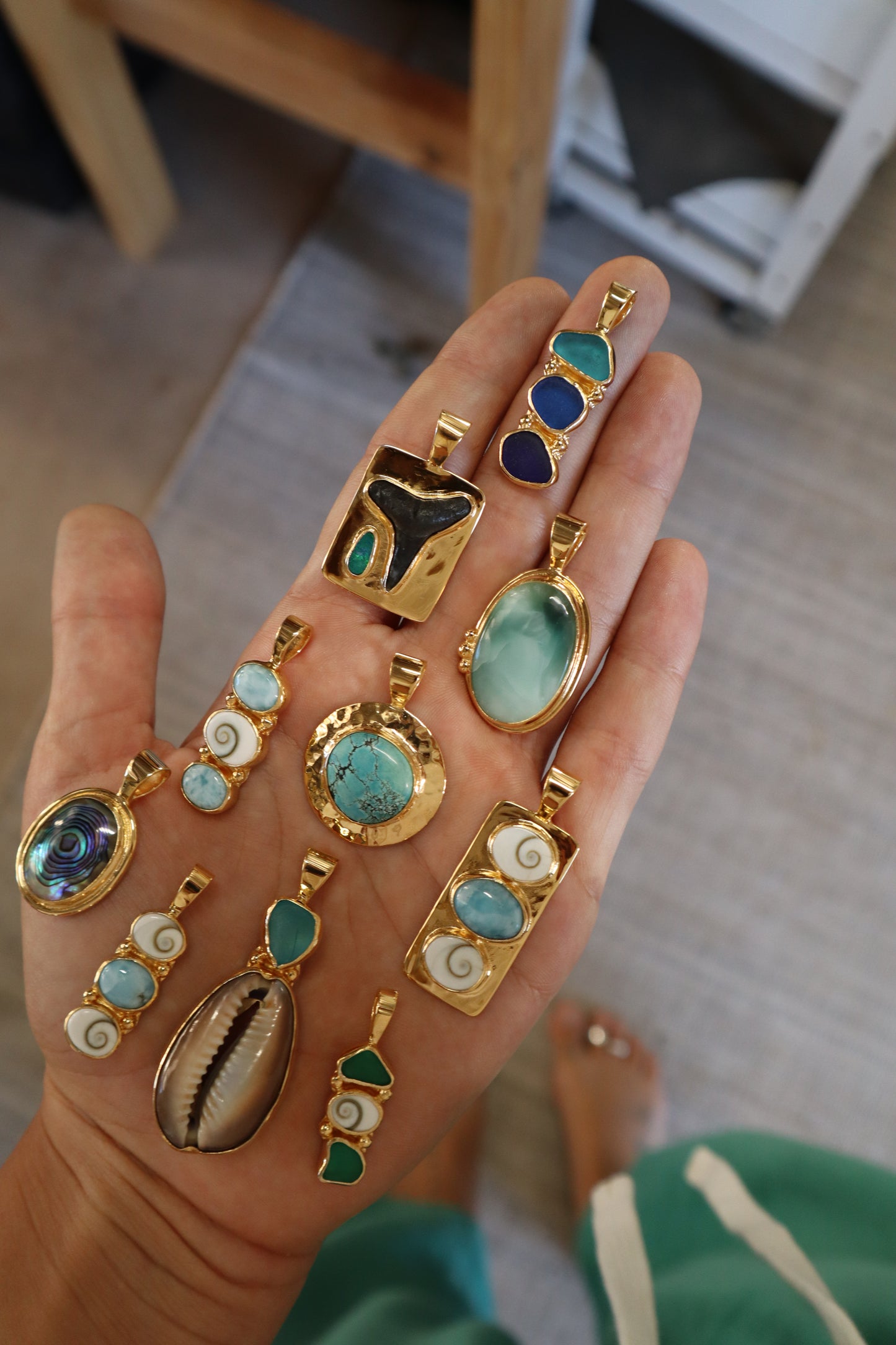 Turquoise Halo Pendant