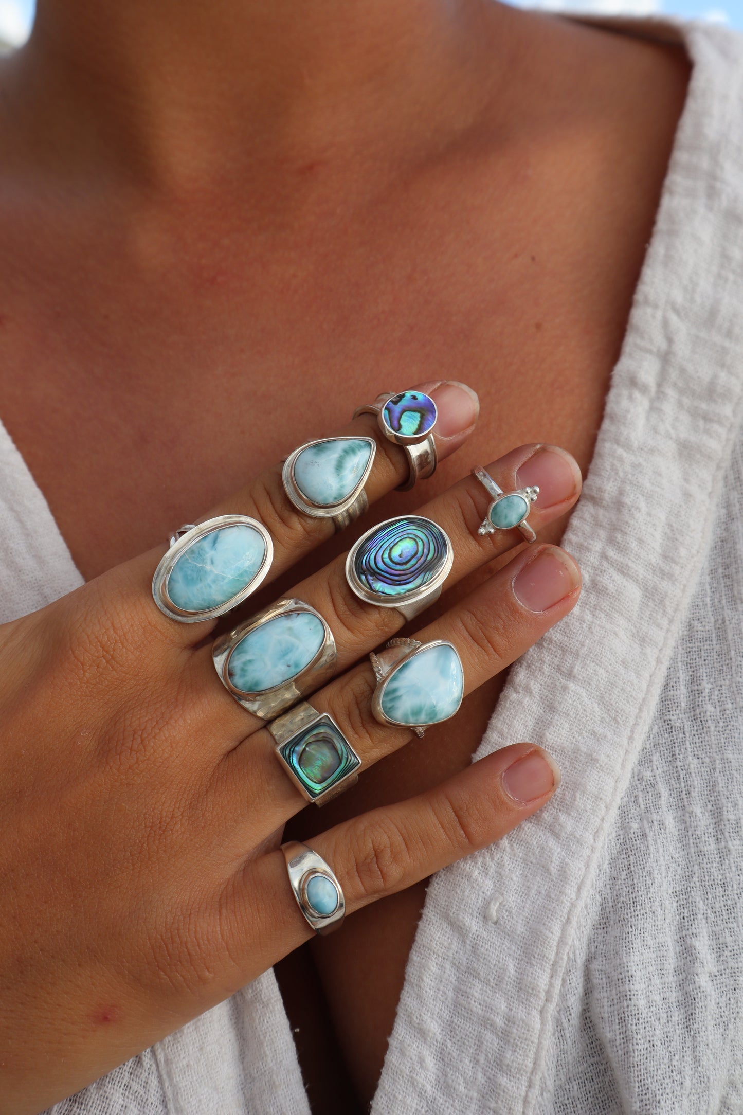 Abalone Ring SIZE N - 6 3/4
