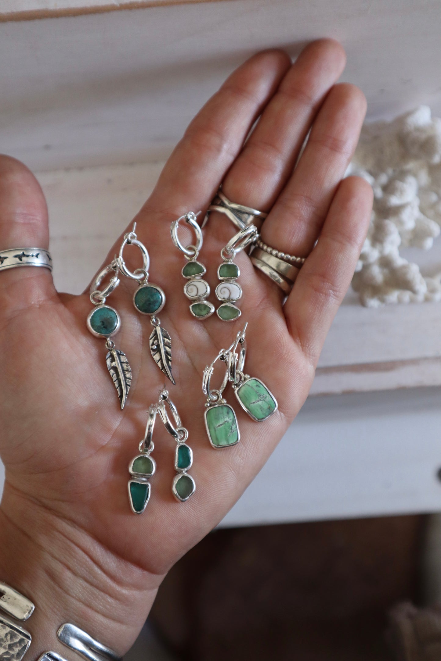 Sea Charm Hoops