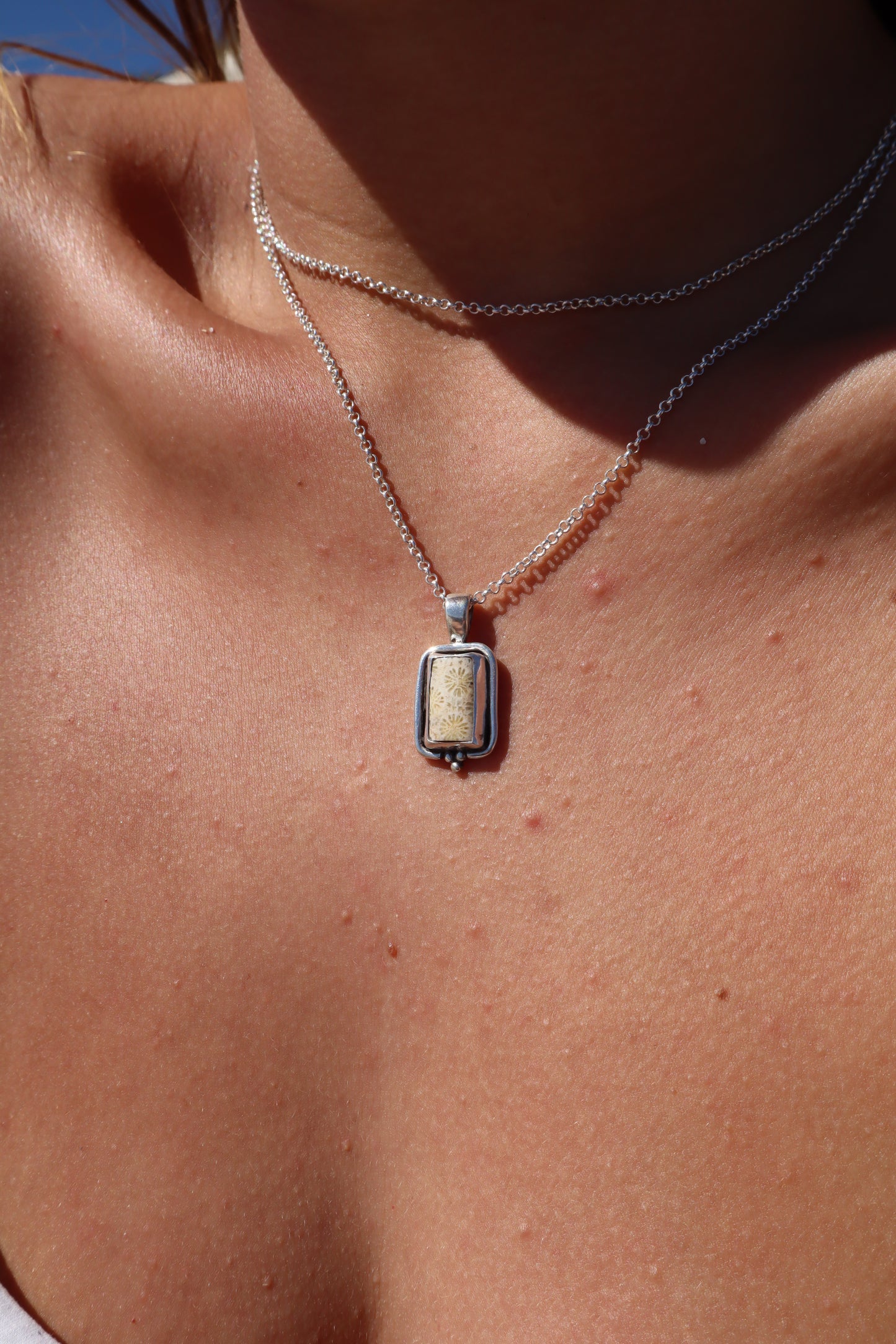 Fossilised Coral Pendant