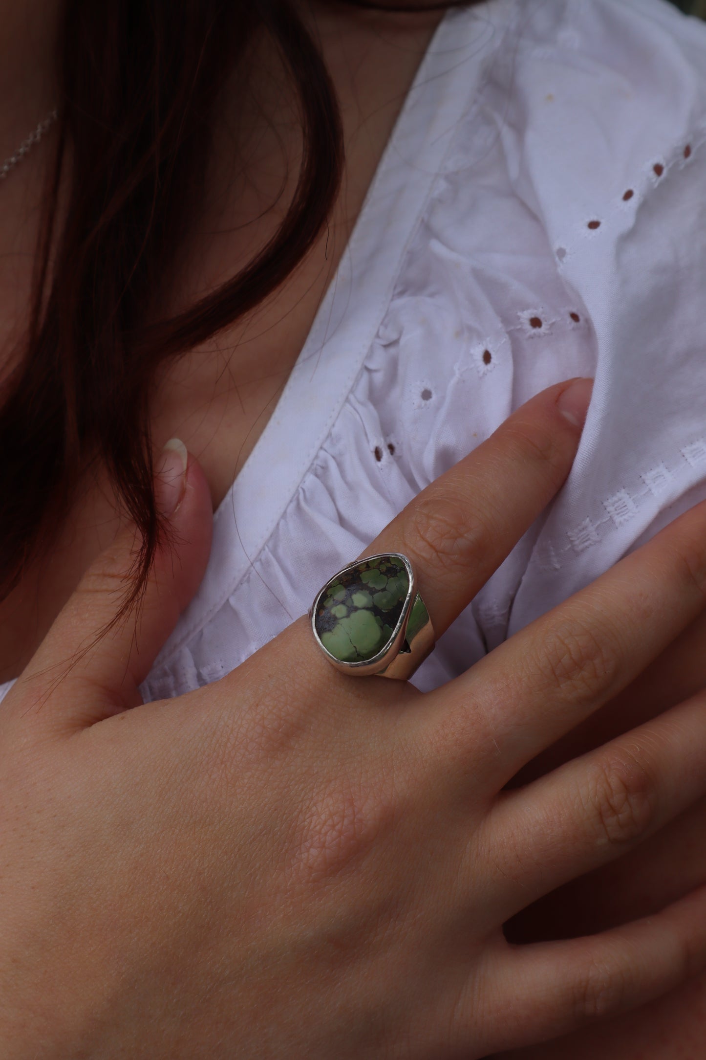 Chunky Turquoise Ring SIZE T - 9 3/4