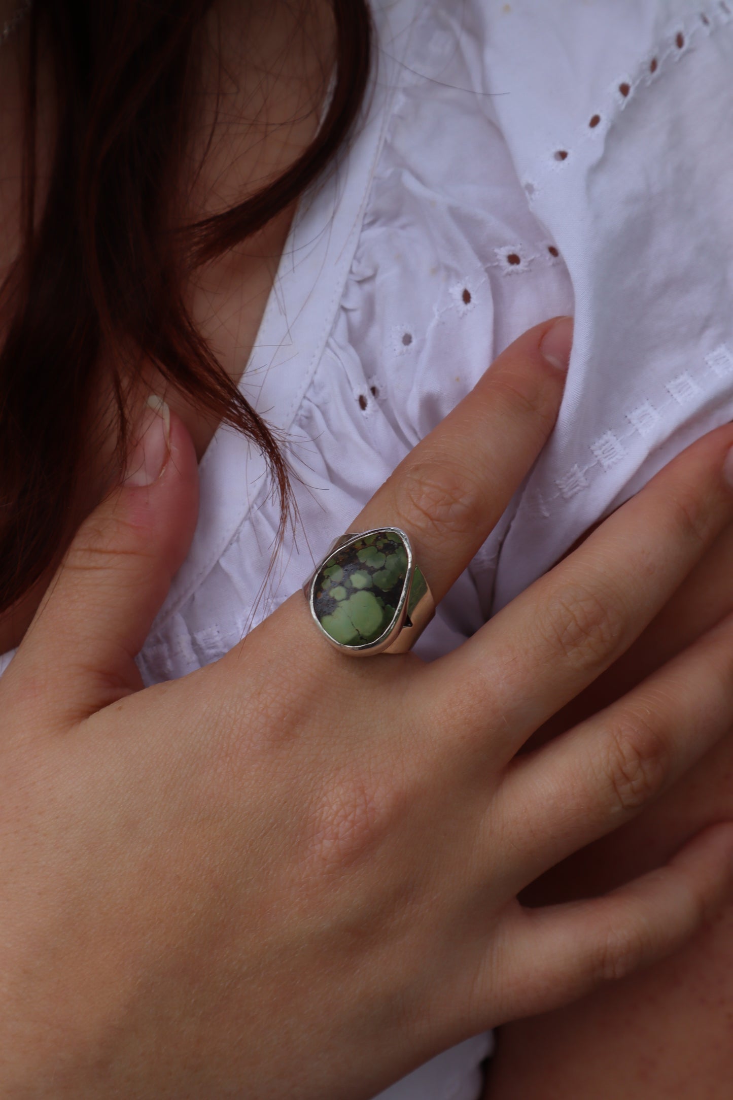 Chunky Turquoise Ring SIZE T - 9 3/4