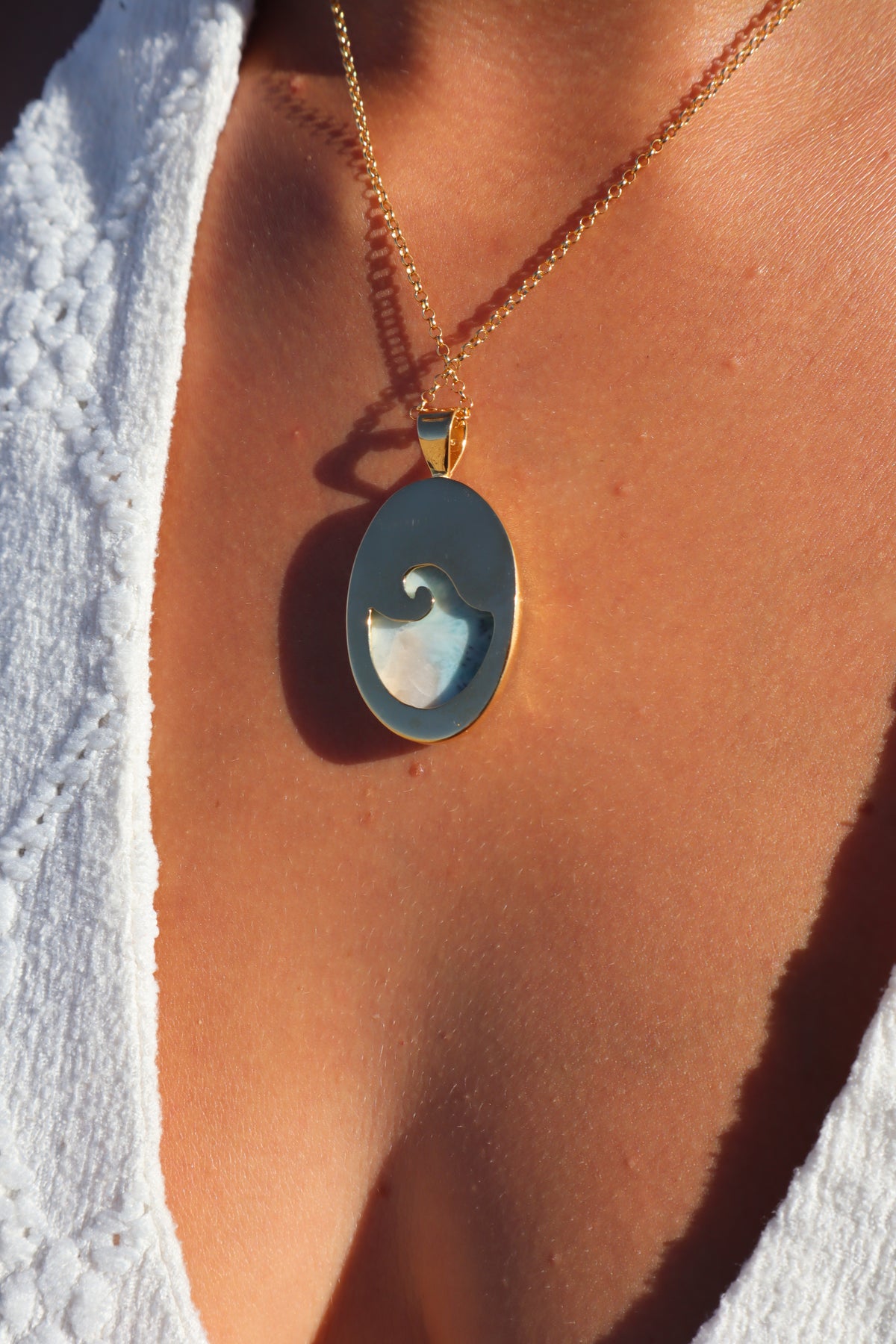 Larimar Wave Pendant
