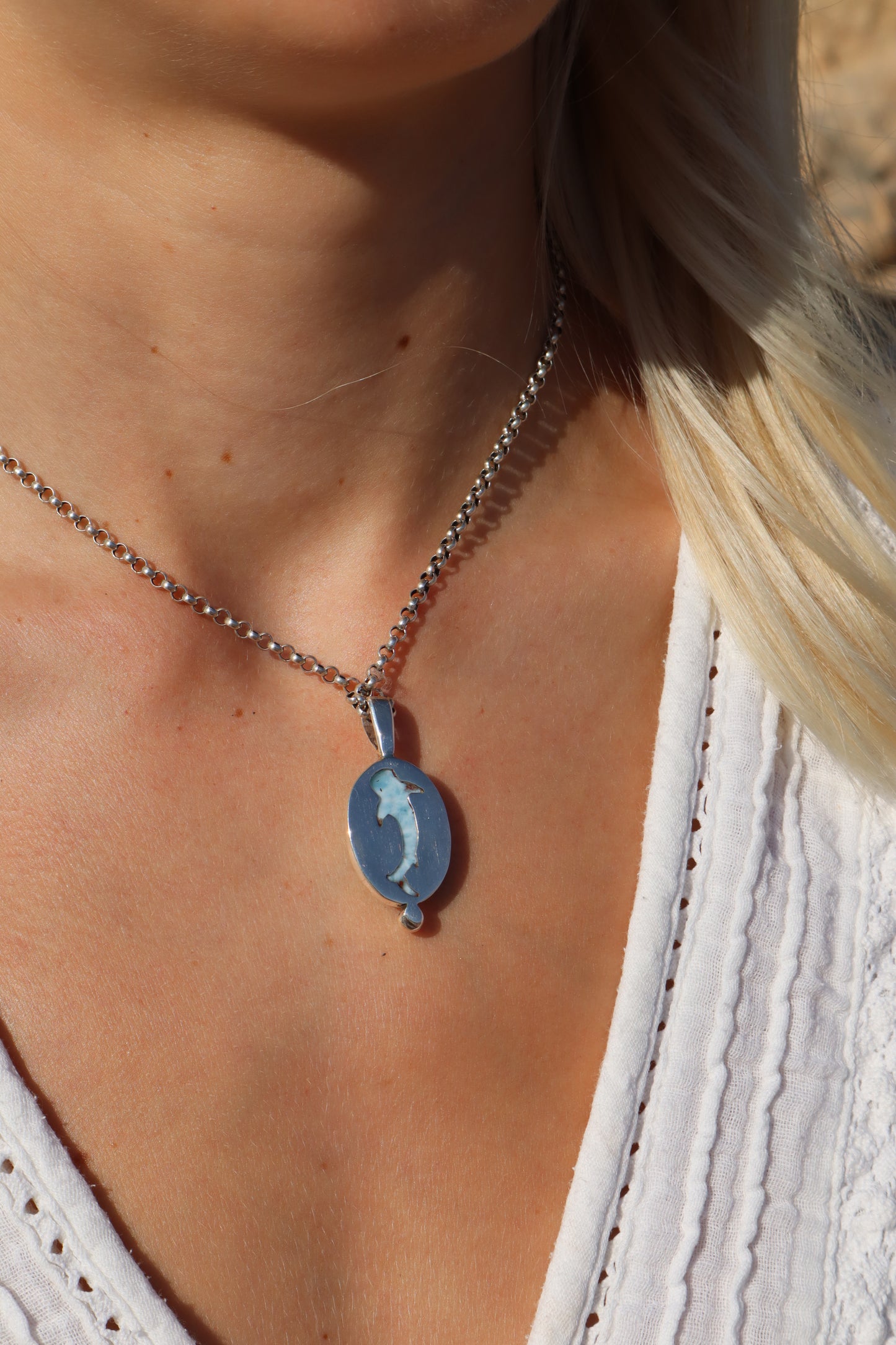 Larimar Whaleshark Pendant