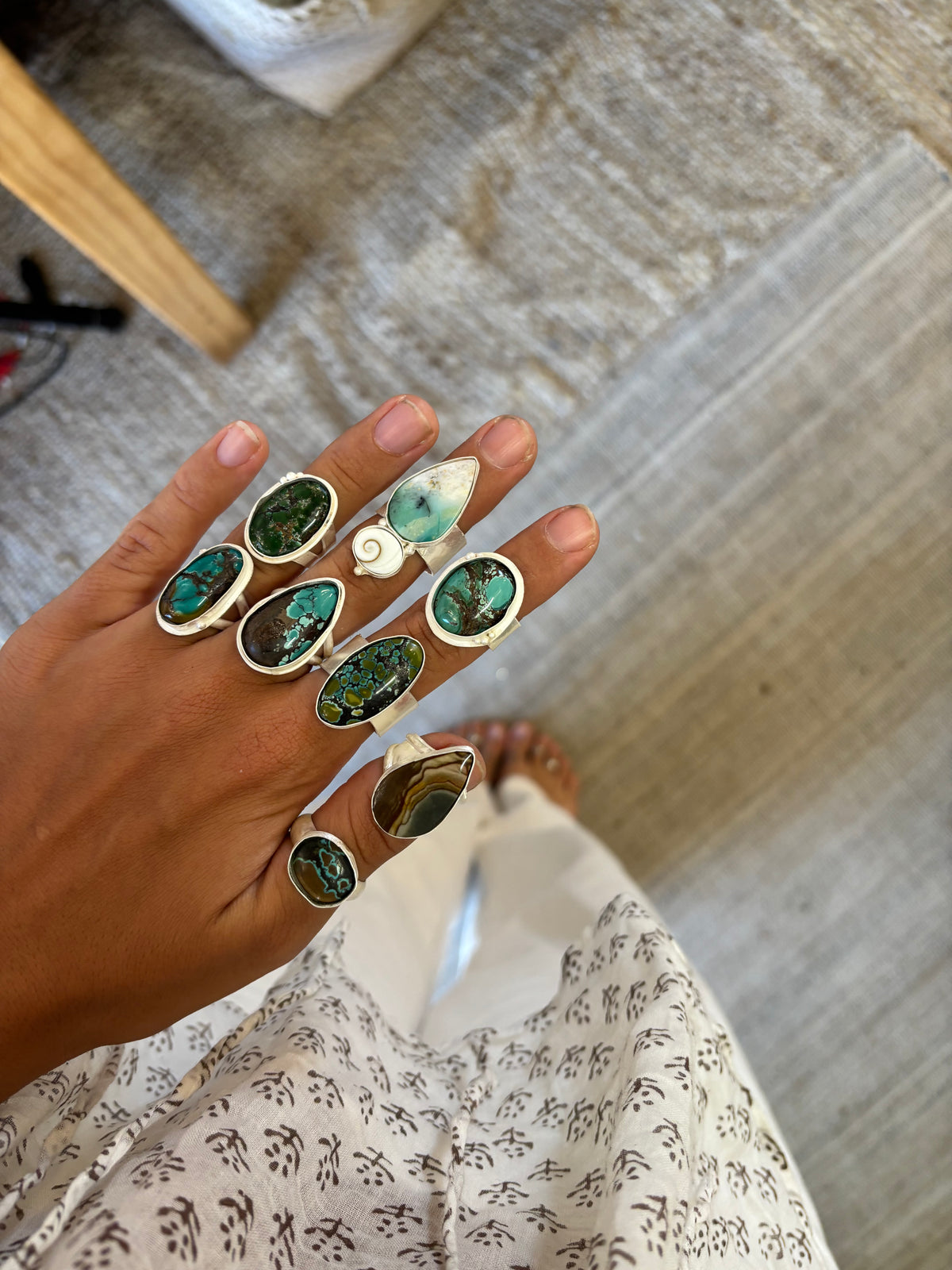 Opalised Wood x Operculum Ring SIZE 9 1/4