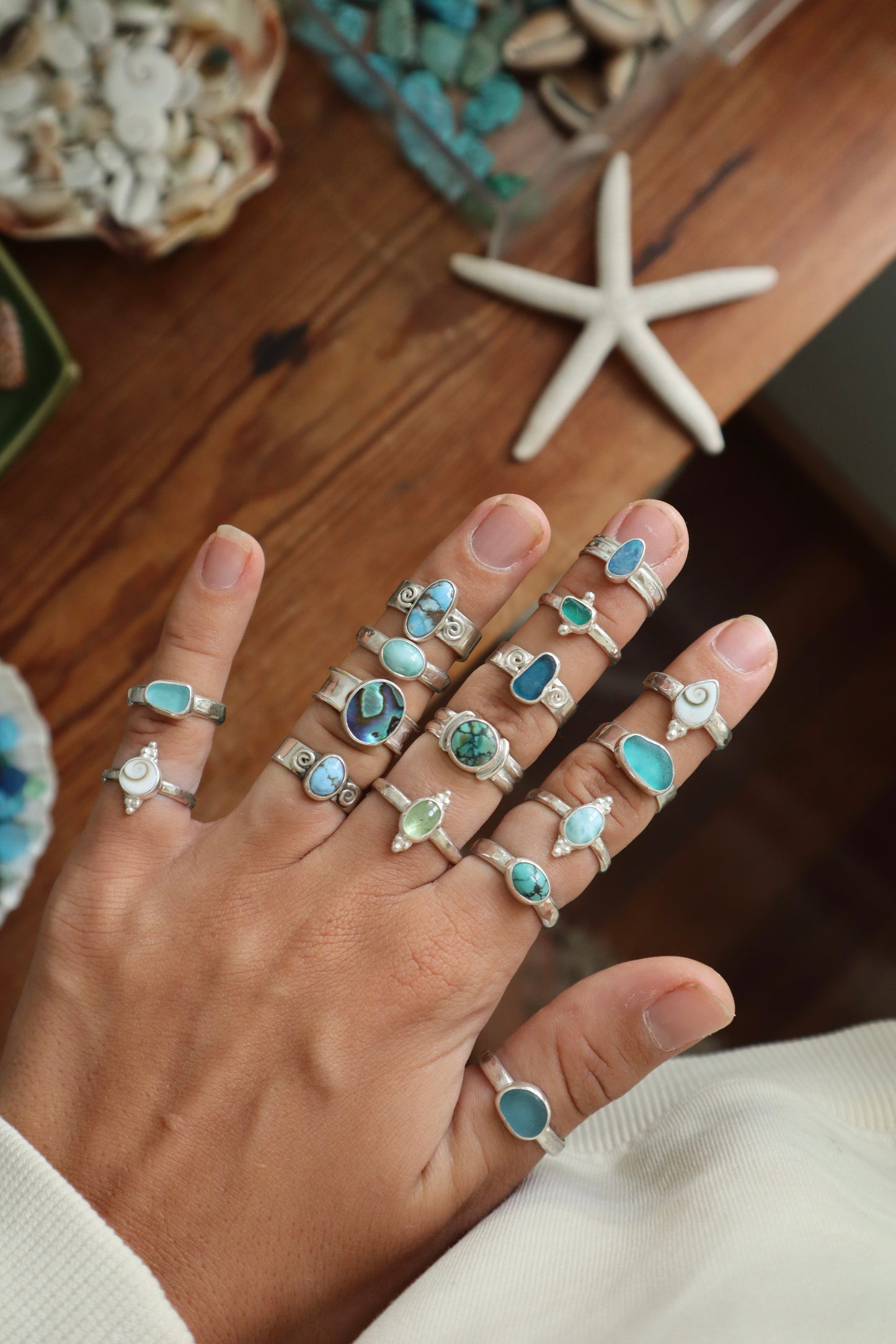 Dainty Seaglass Ring SIZE M - 6 1/4