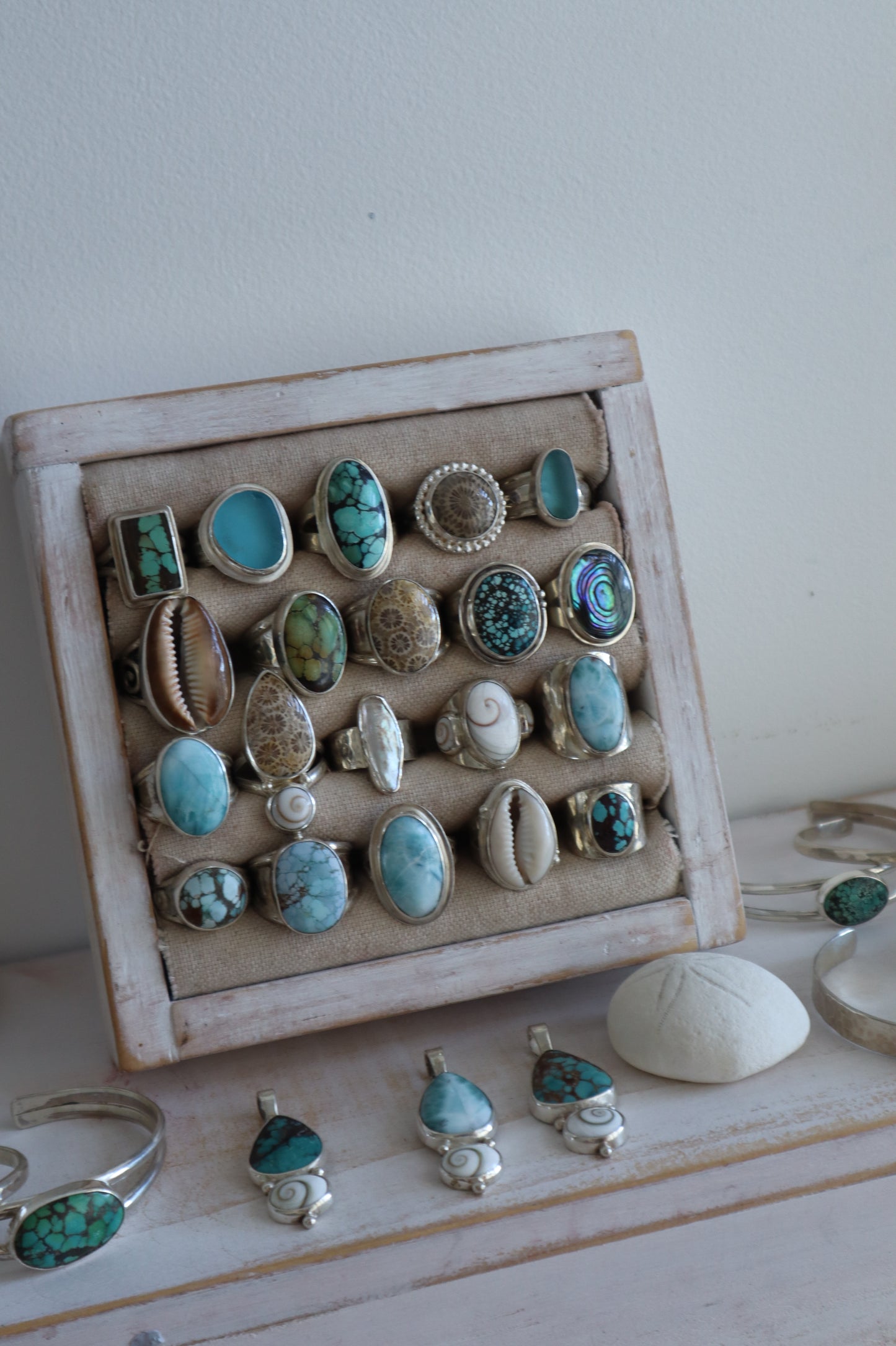 Chunky Turquoise Ring SIZE S 1/2 - 9 1/2