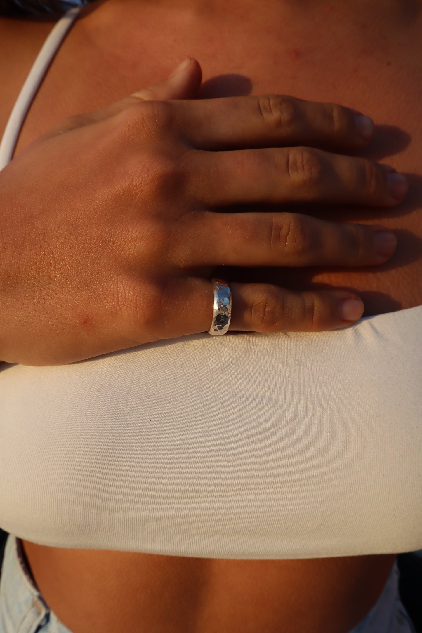 Textured Silver Stacker Ring