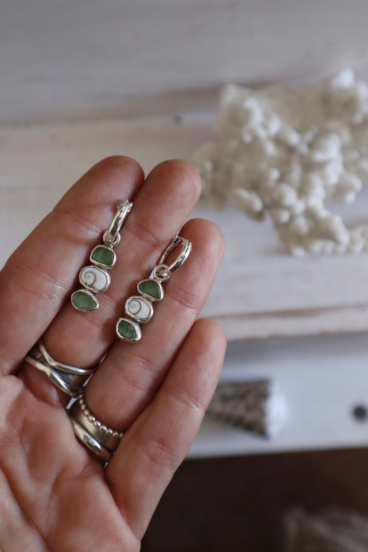 Sea Charm Hoops