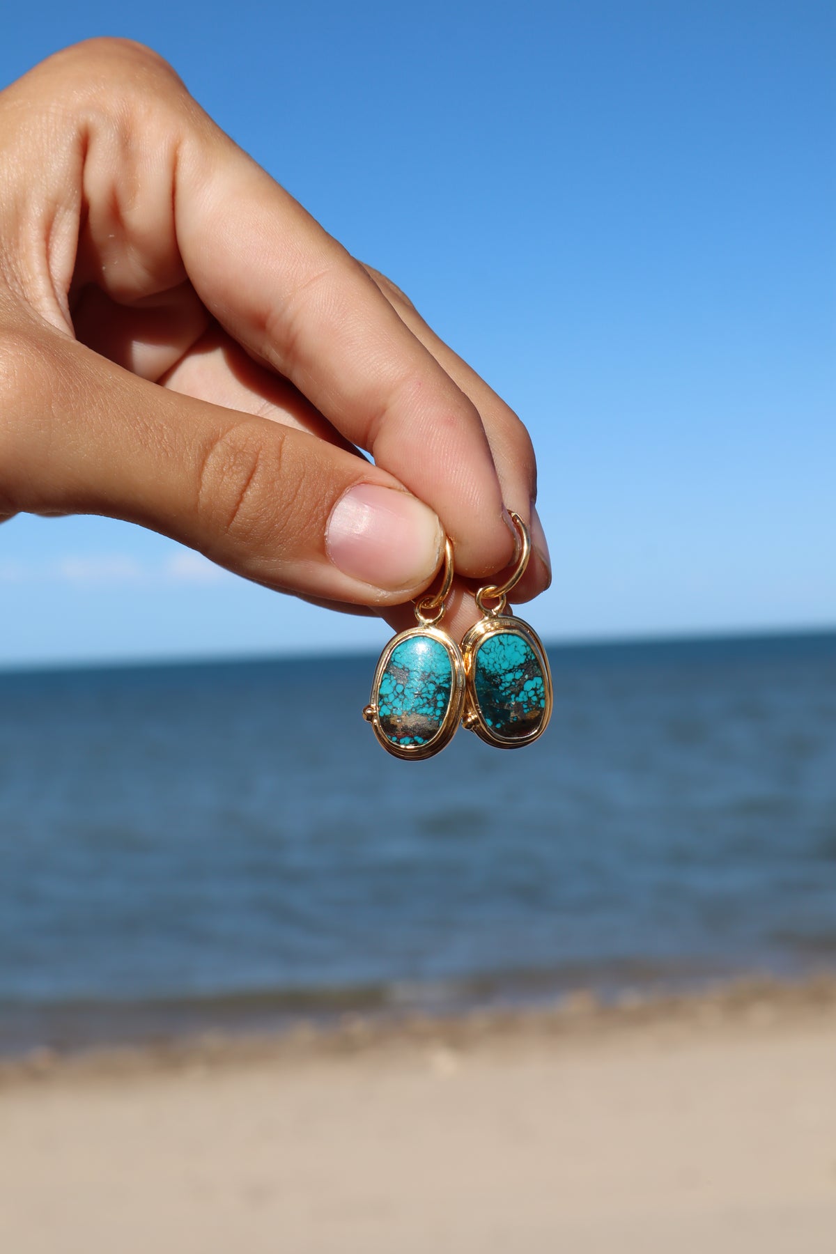 Turquoise Hoops