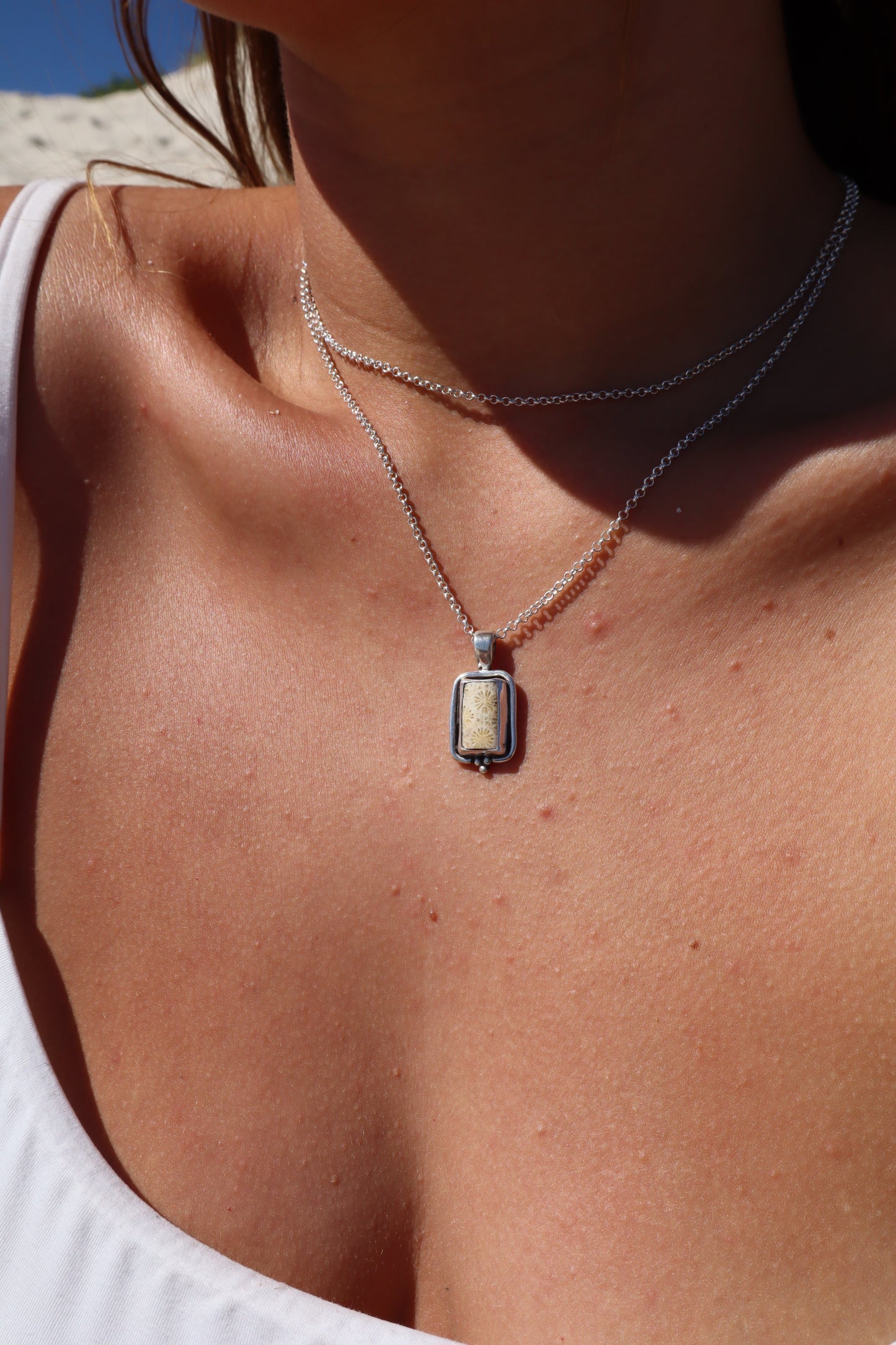 Fossilised Coral Pendant