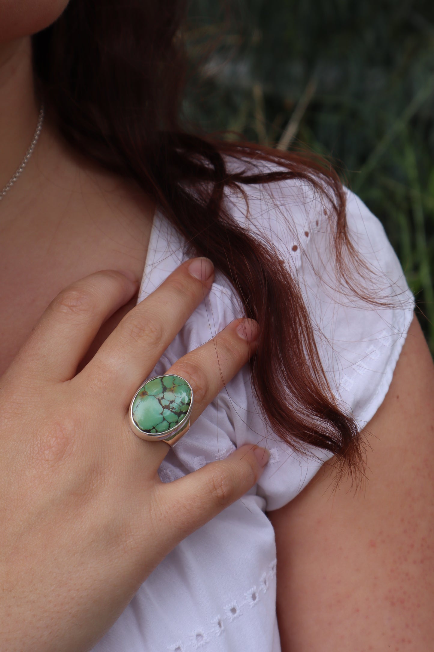 Chunky Turquoise Ring SIZE O - 7 1/4