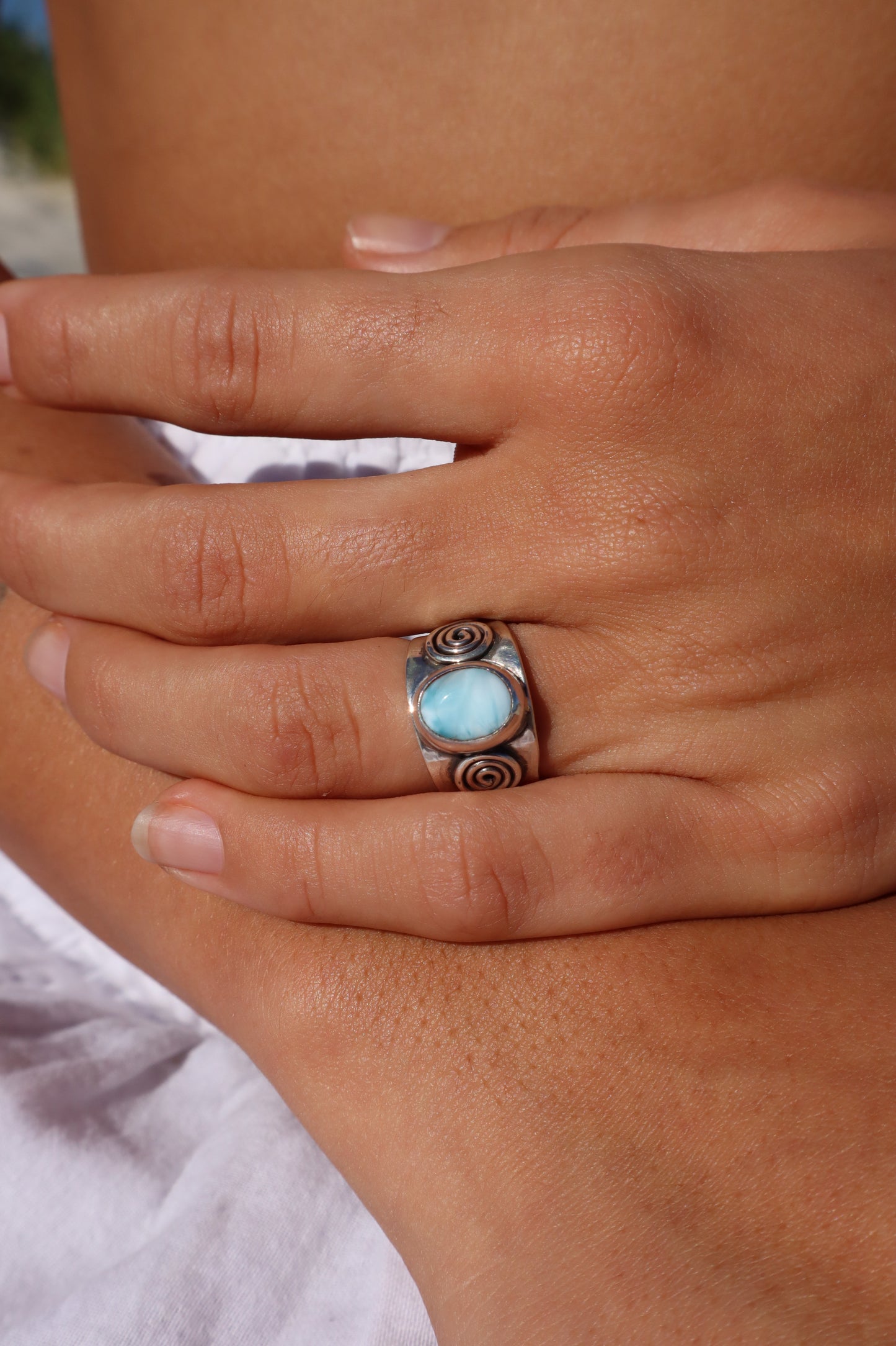 Larimar Swirl Ring SIZE L 1/2 - 6