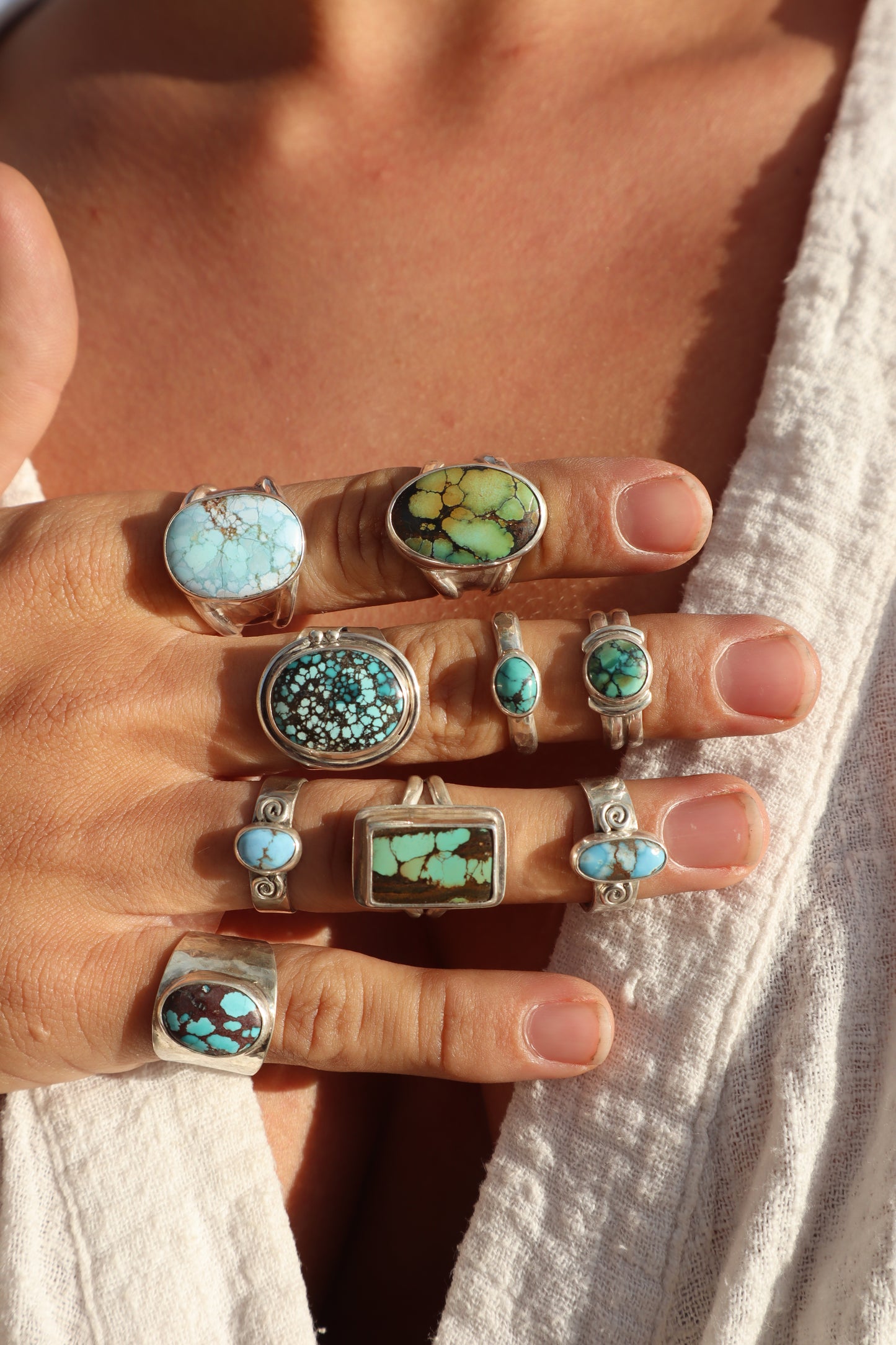 Turquoise Ring SIZE N - 6 3/4