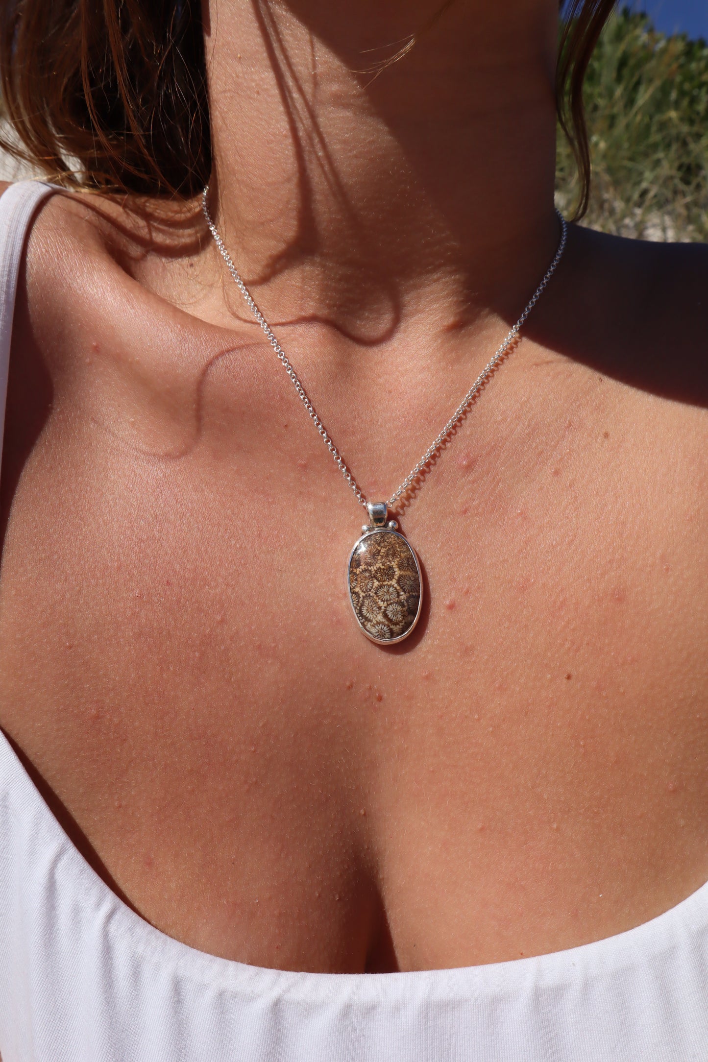 Fossilised Coral Pendant