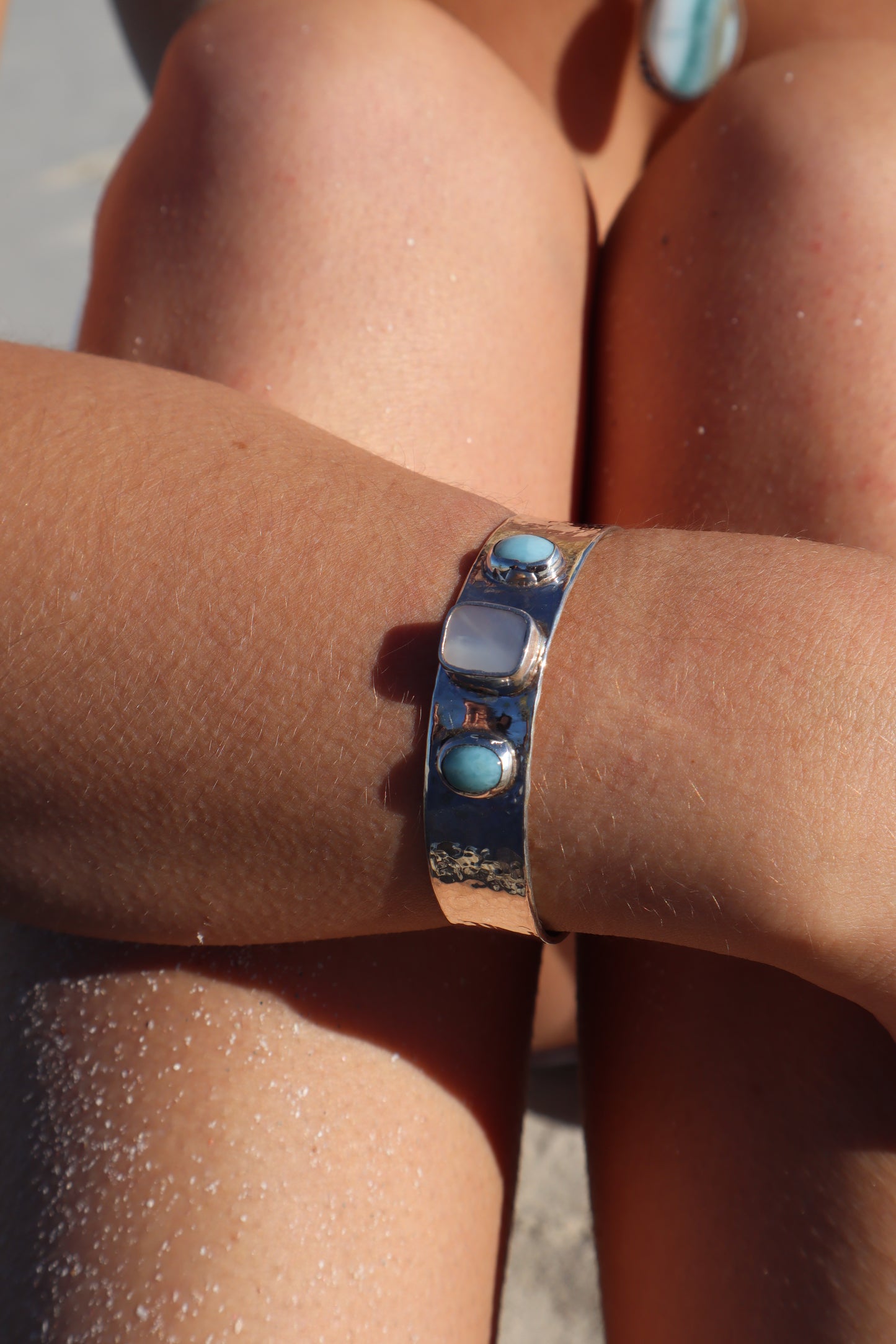 Pearly Larimar Cuff