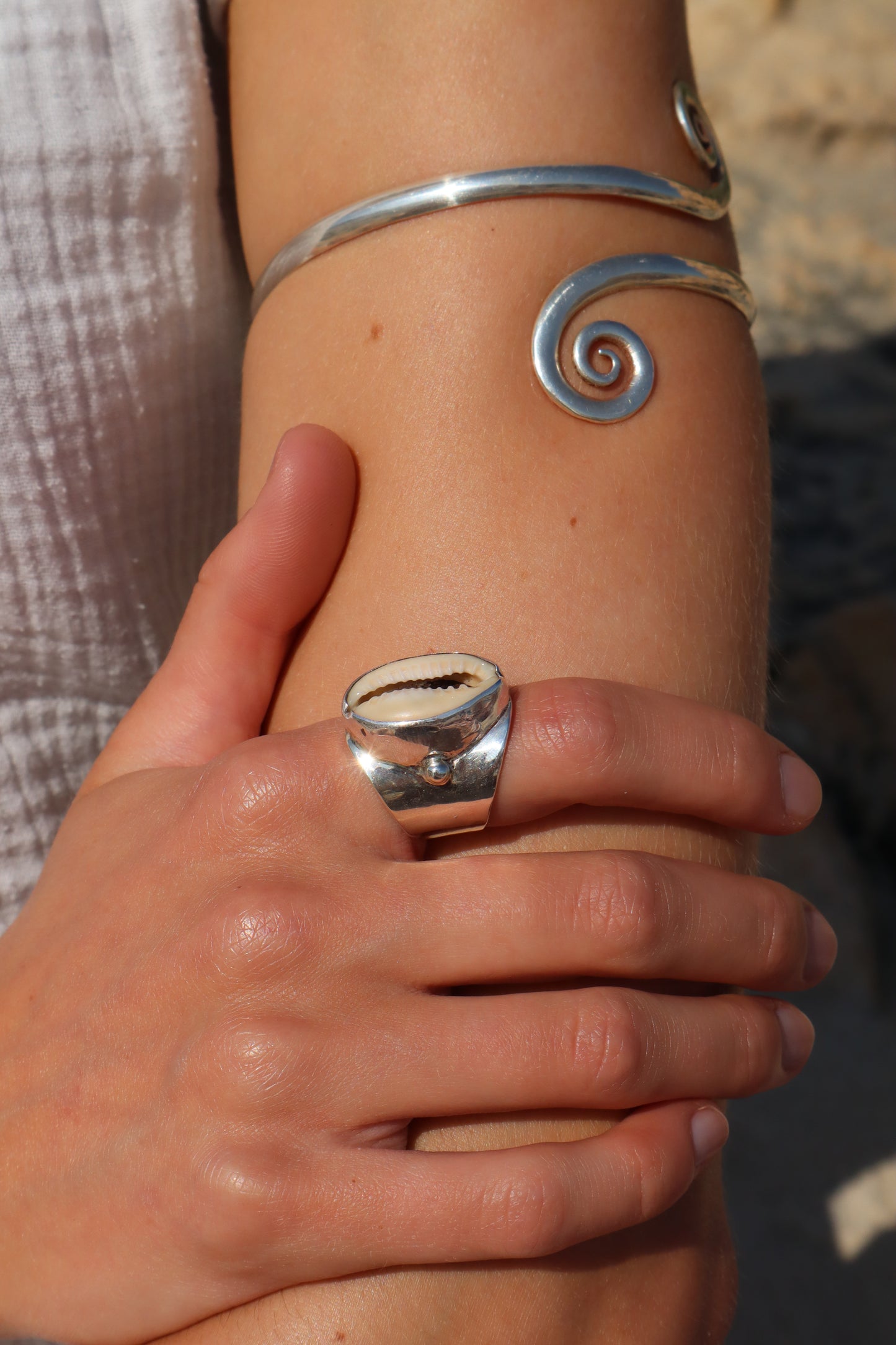 Chunky Cowrie Ring SIZE O 1/2 - 7 1/2