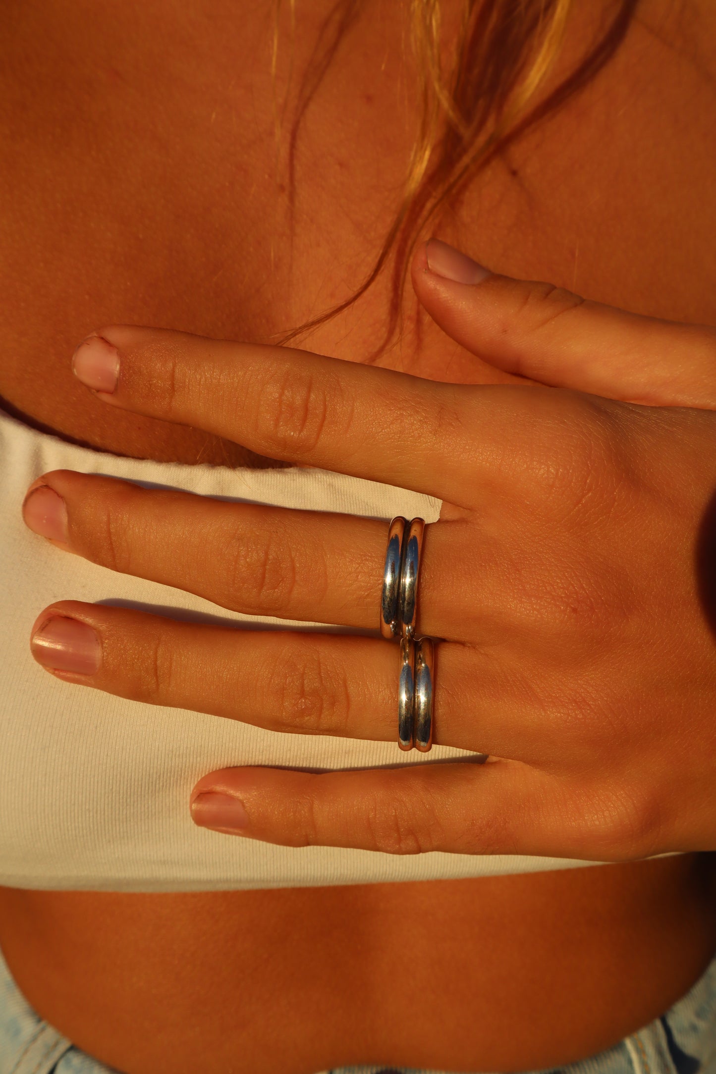 Double Band Silver Ring