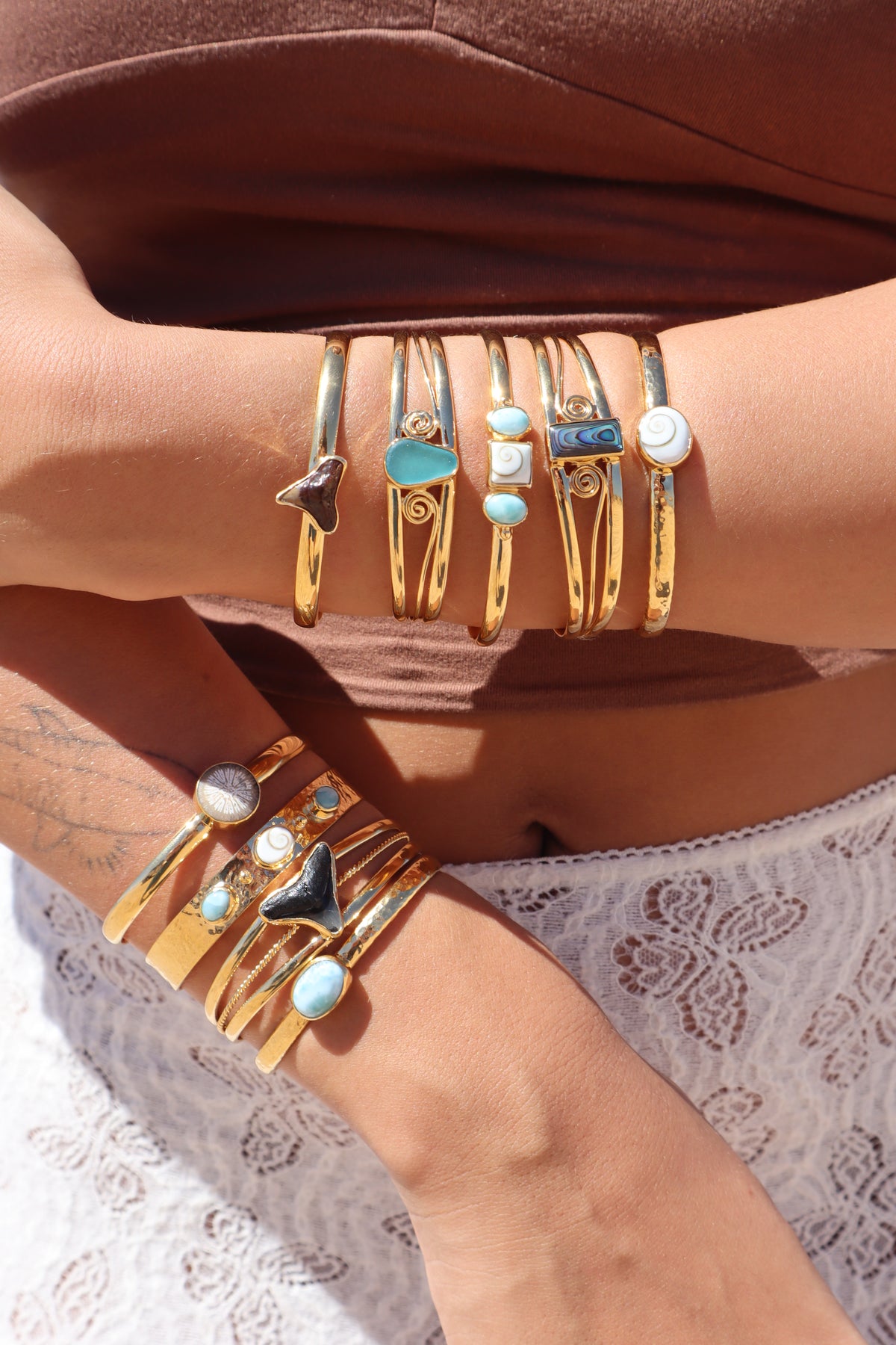 Spiral Seaglass Tidal Cuff