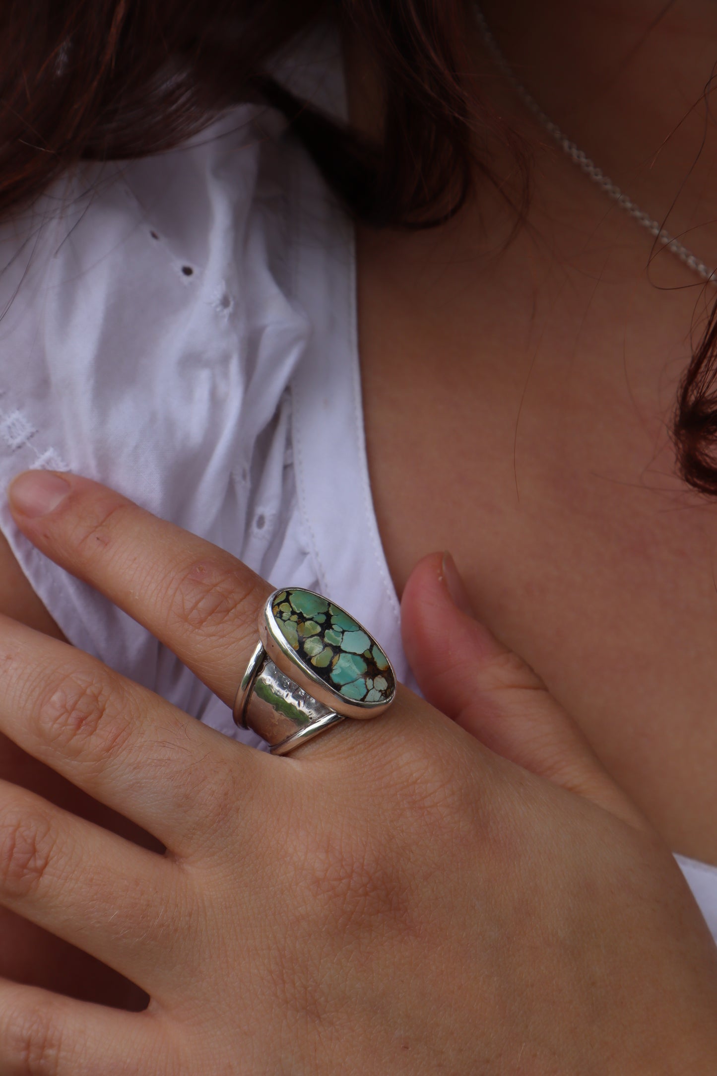 Chunky Hubei Turquoise Ring SIZE S 1/2 - 9 1/2