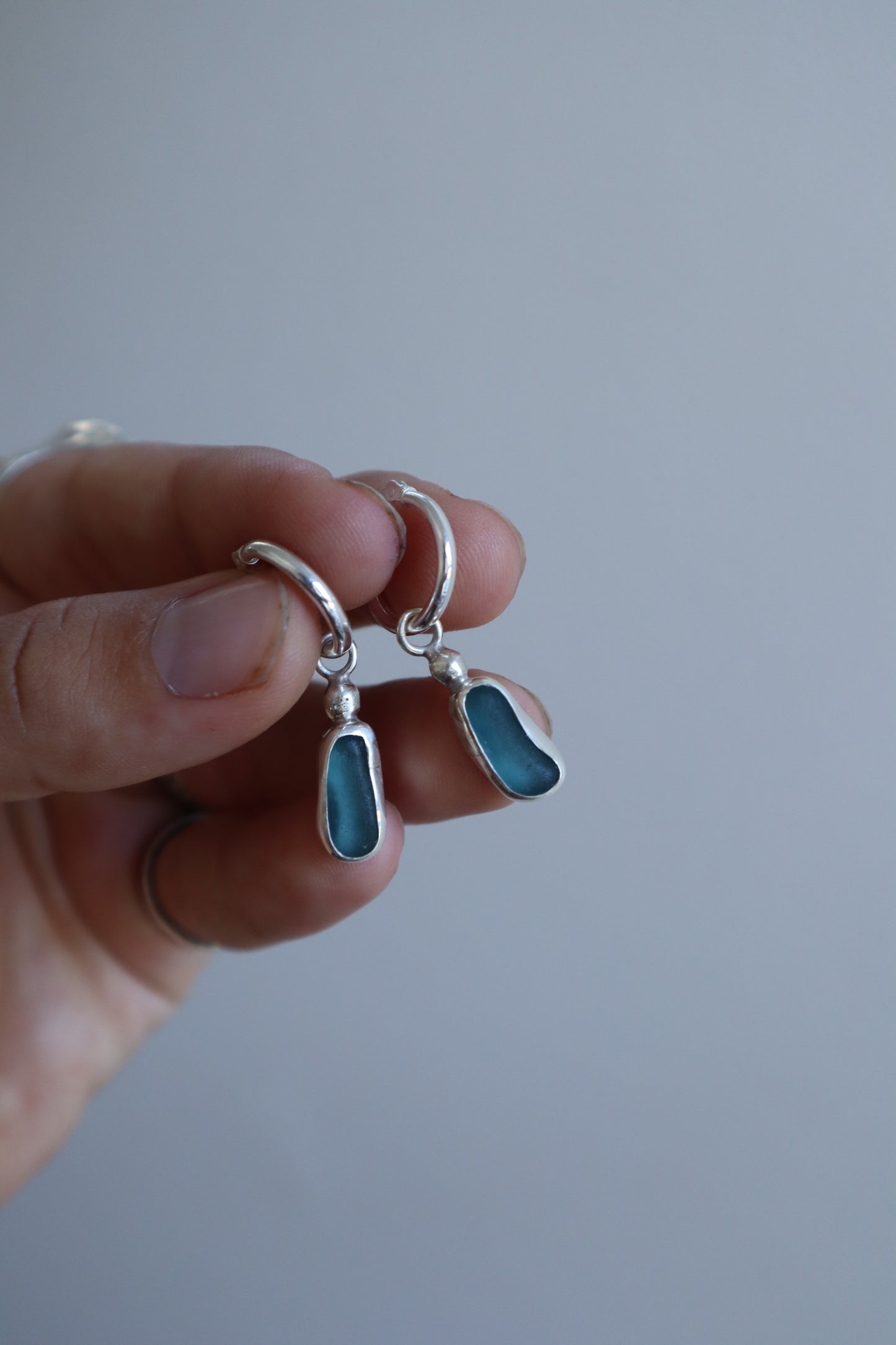 Seaglass Hoops