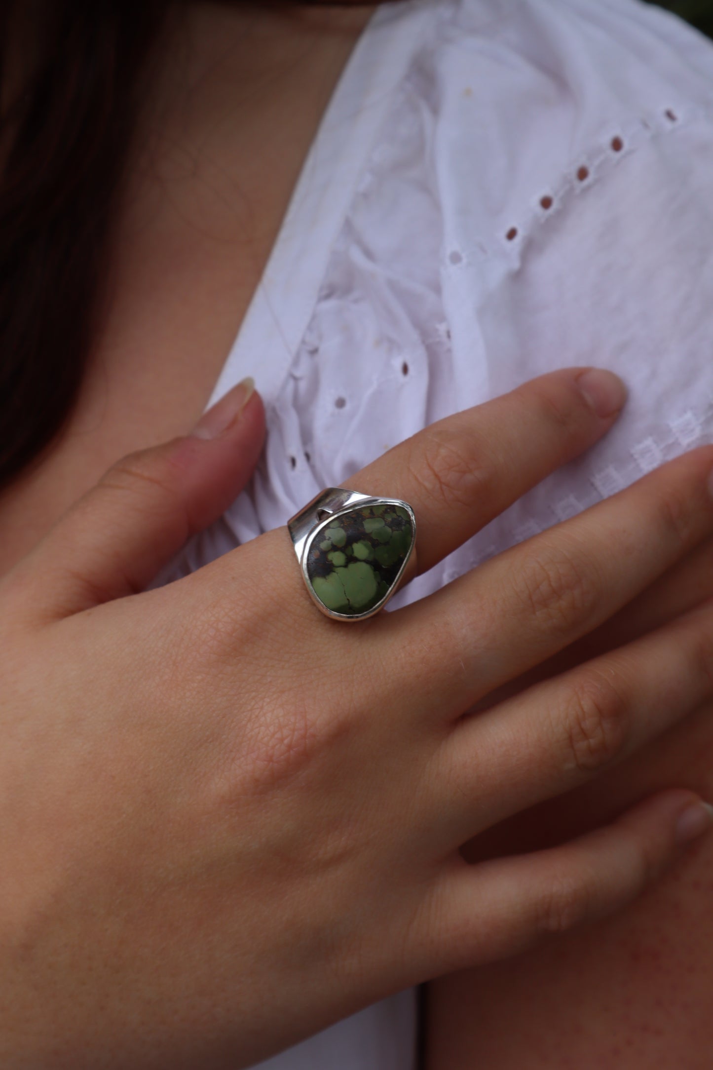 Chunky Turquoise Ring SIZE T - 9 3/4