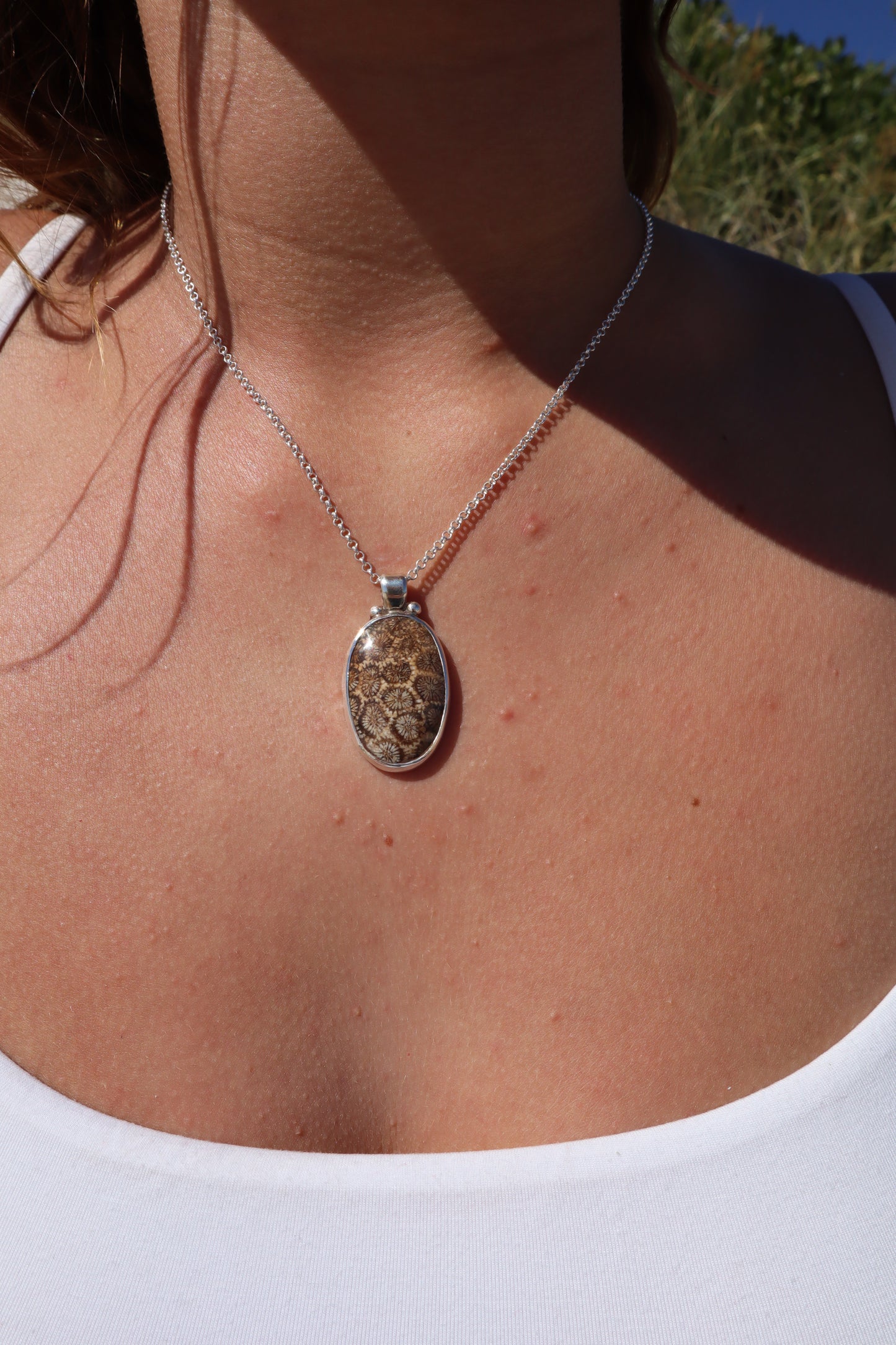 Fossilised Coral Pendant