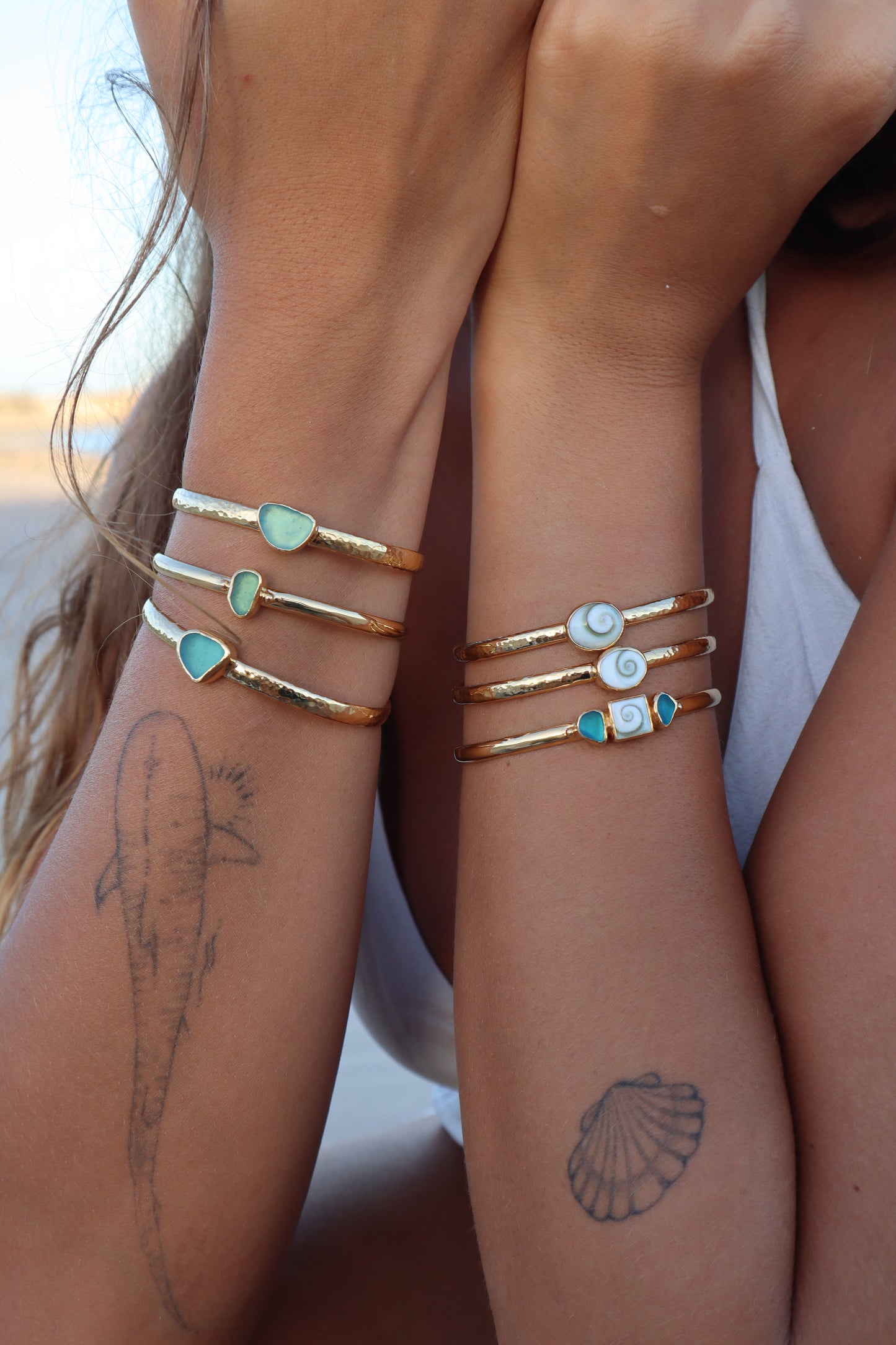 Textured Sea Glass Cuff