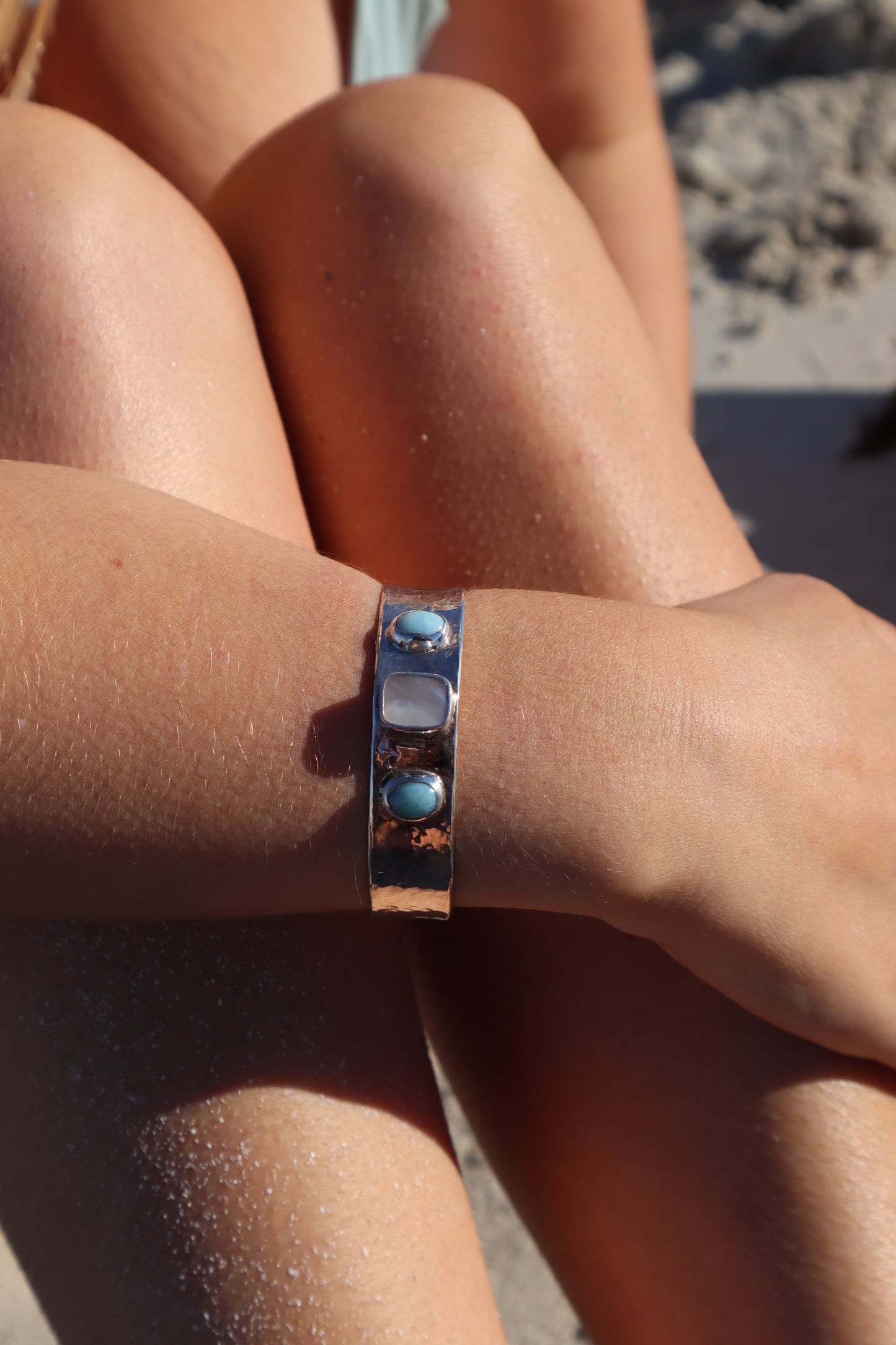 Pearly Larimar Cuff