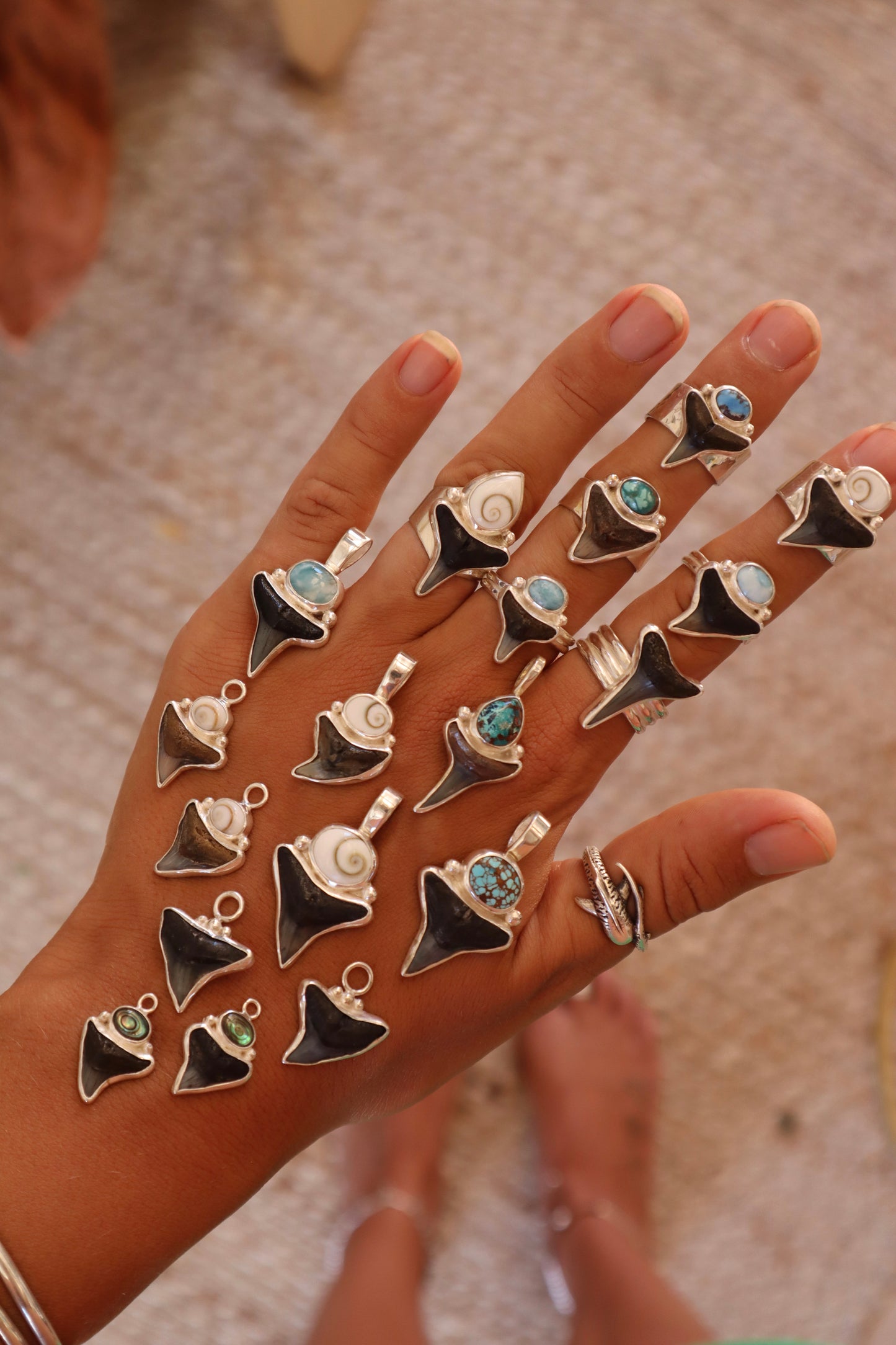 Operculum x Fossilised Shark Tooth Pendant