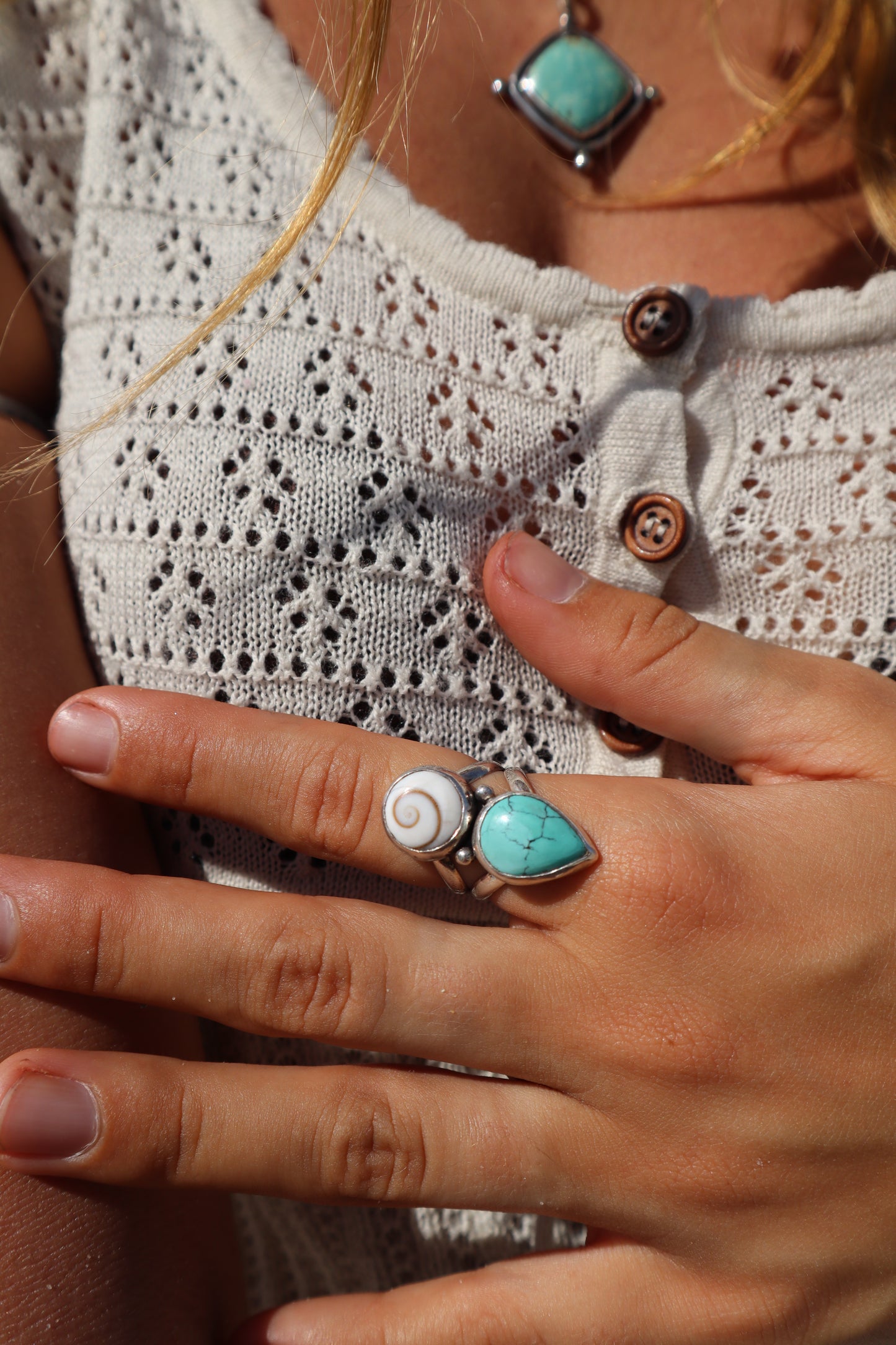 Operculum x Turquoise Ring SIZE N 1/2 - 7