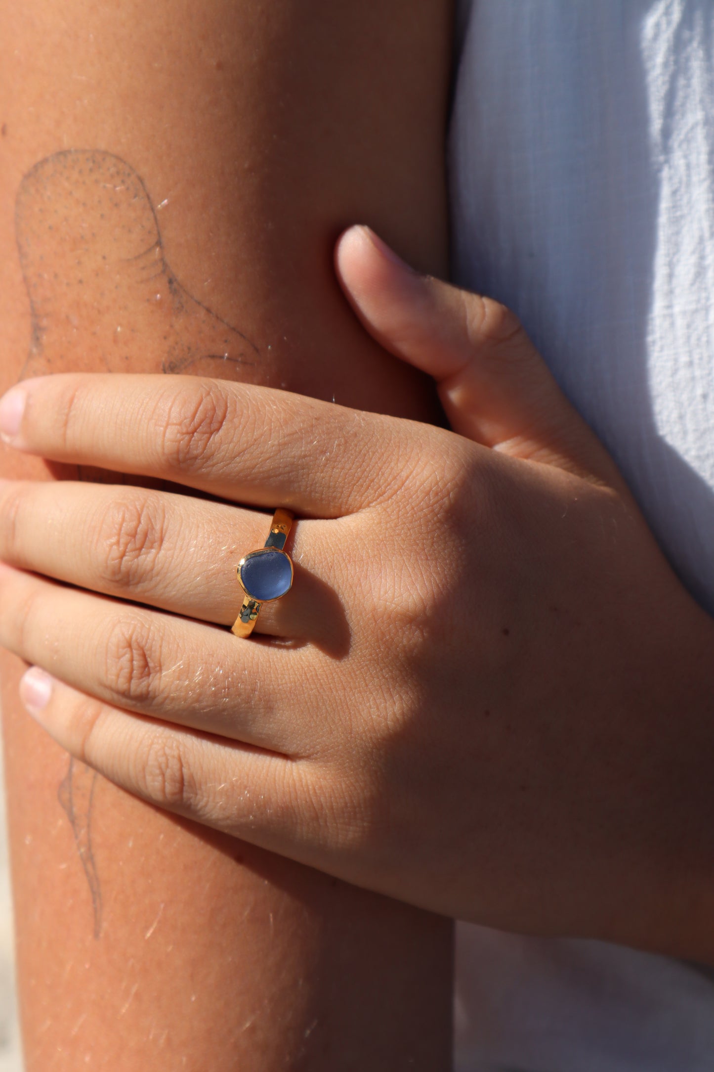 Dainty Purple Sea Glass Ring SIZE 10.5 - U 1/2