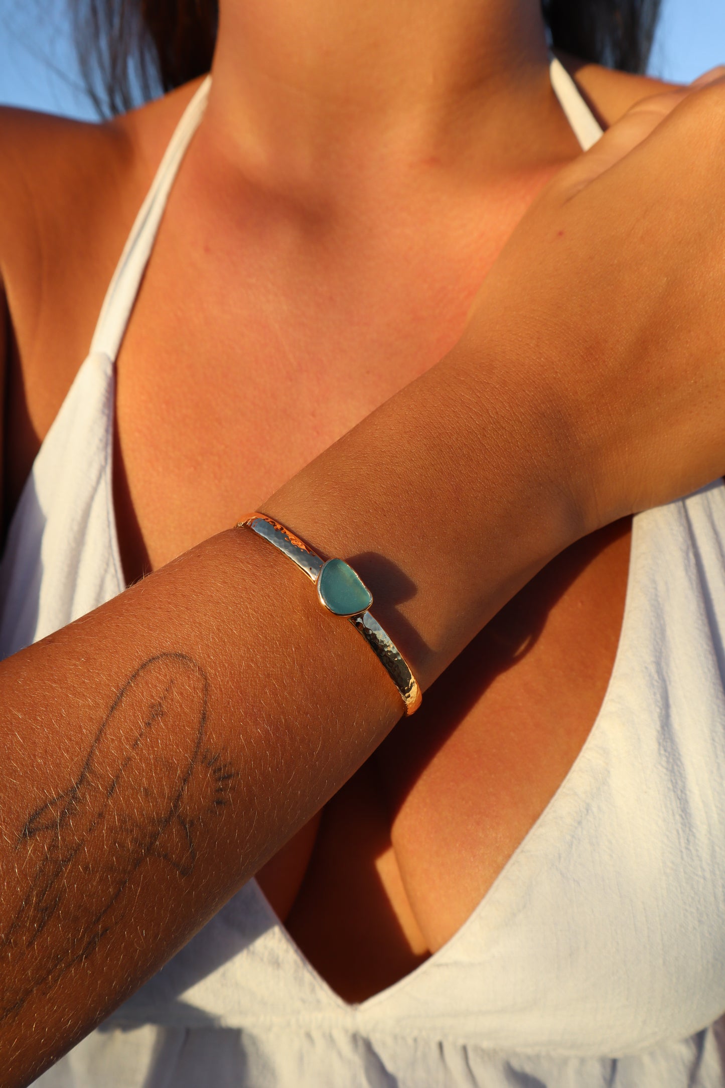 Textured Sea Glass Cuff