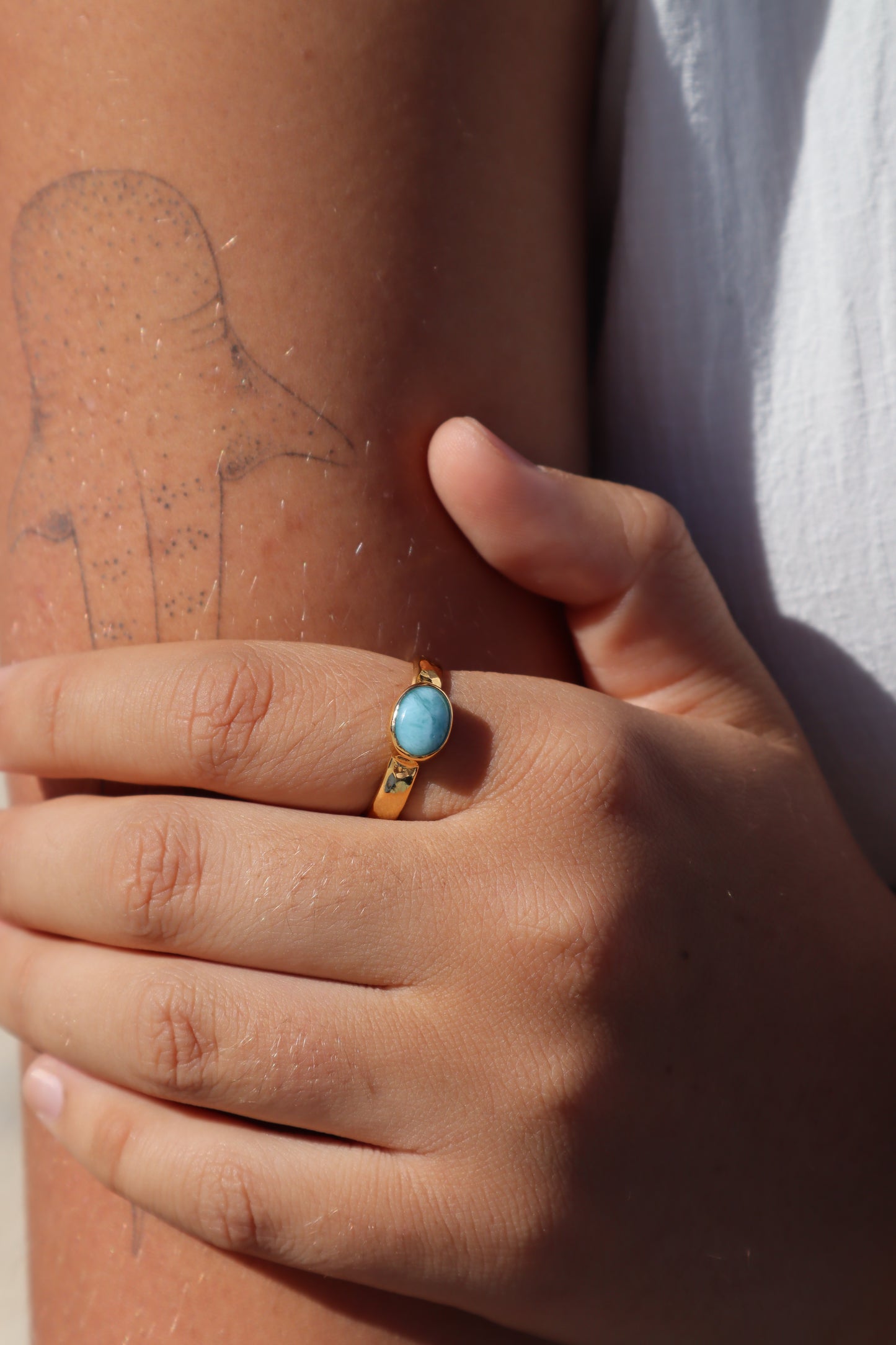 Dainty Larimar Ring