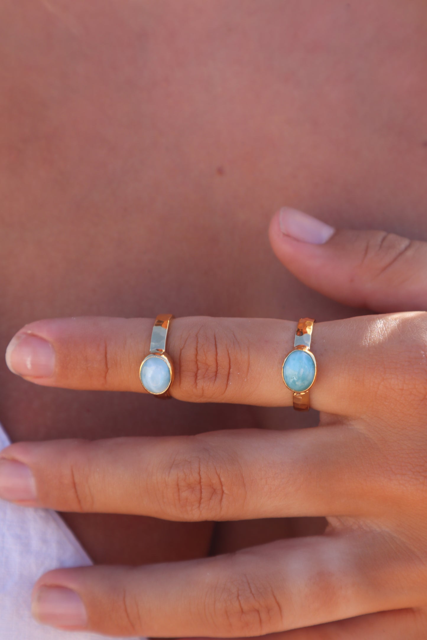 Dainty Larimar Ring