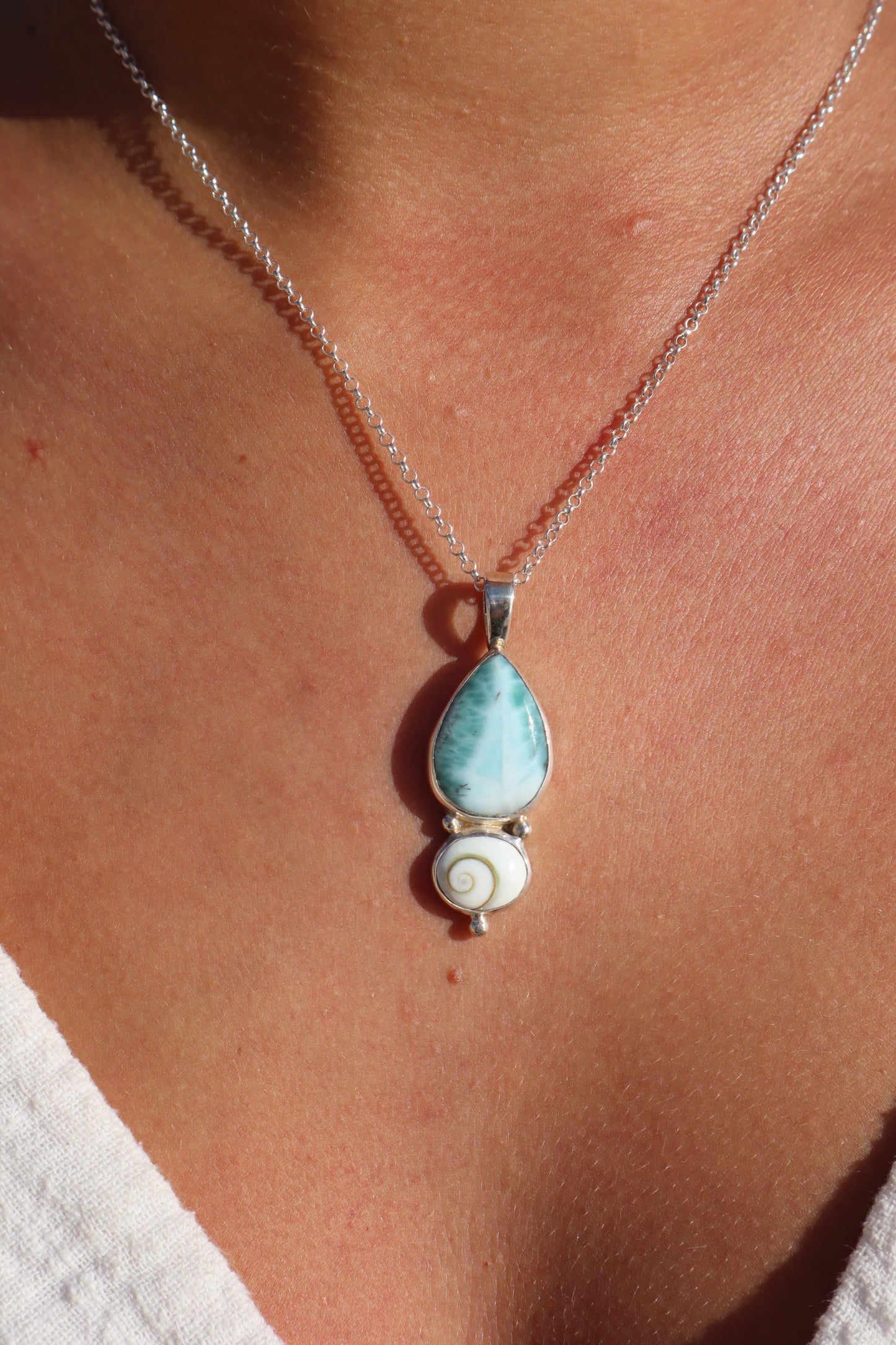 Larimar x Operculum Pendant