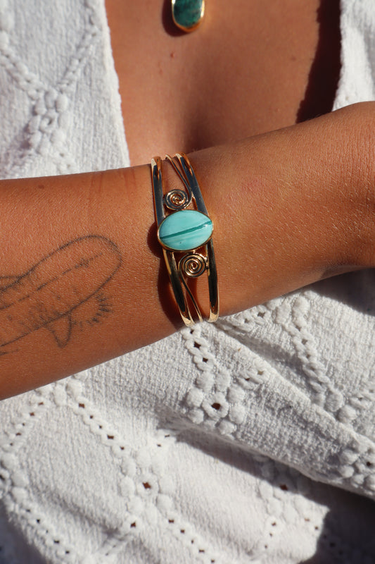 Spiral Turquoise Tidal Cuff