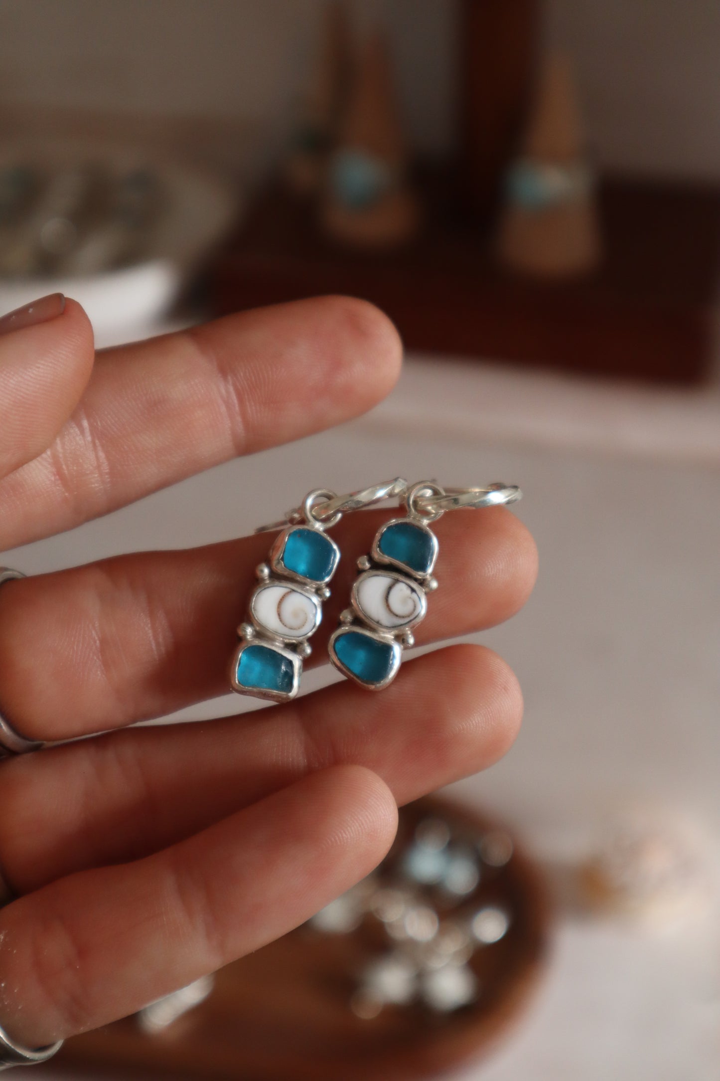 Sea Charm Hoops