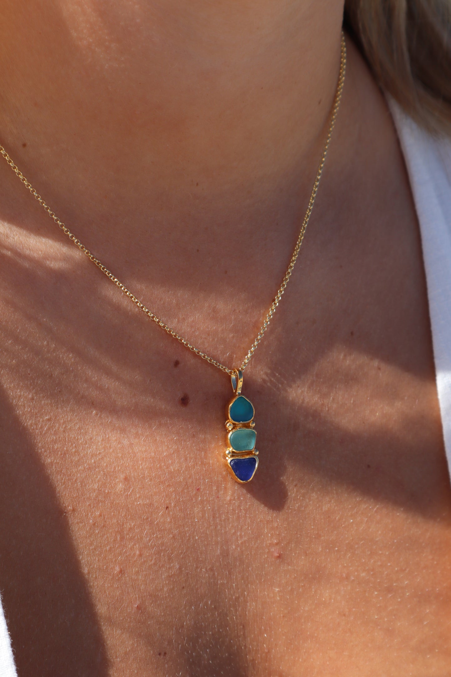Triple Sea Glass Pendant