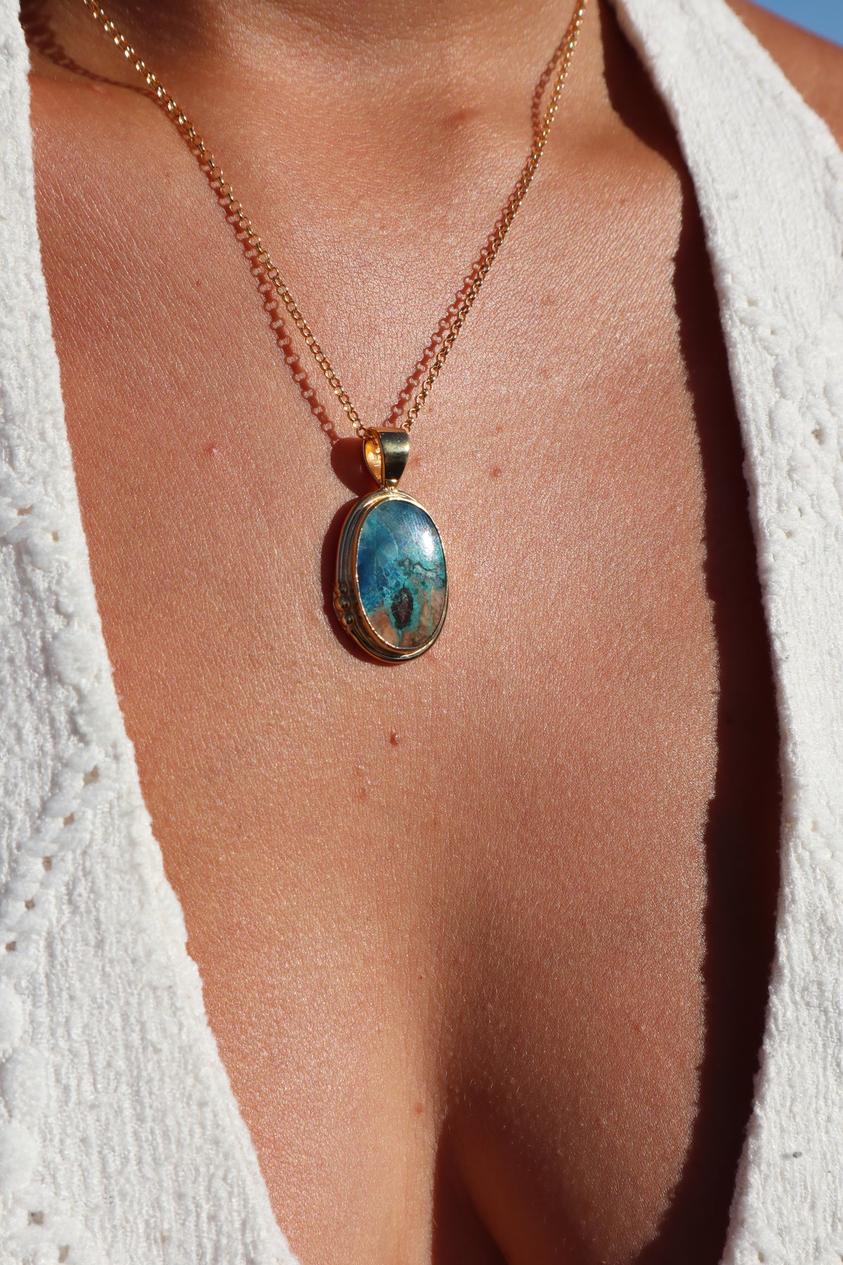 Blue Shattuckite Pendant
