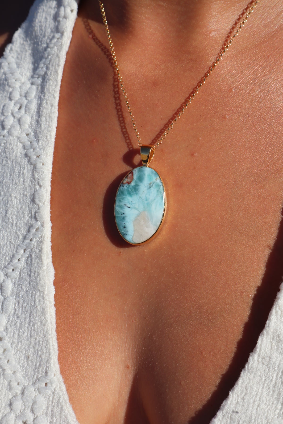 Larimar Wave Pendant
