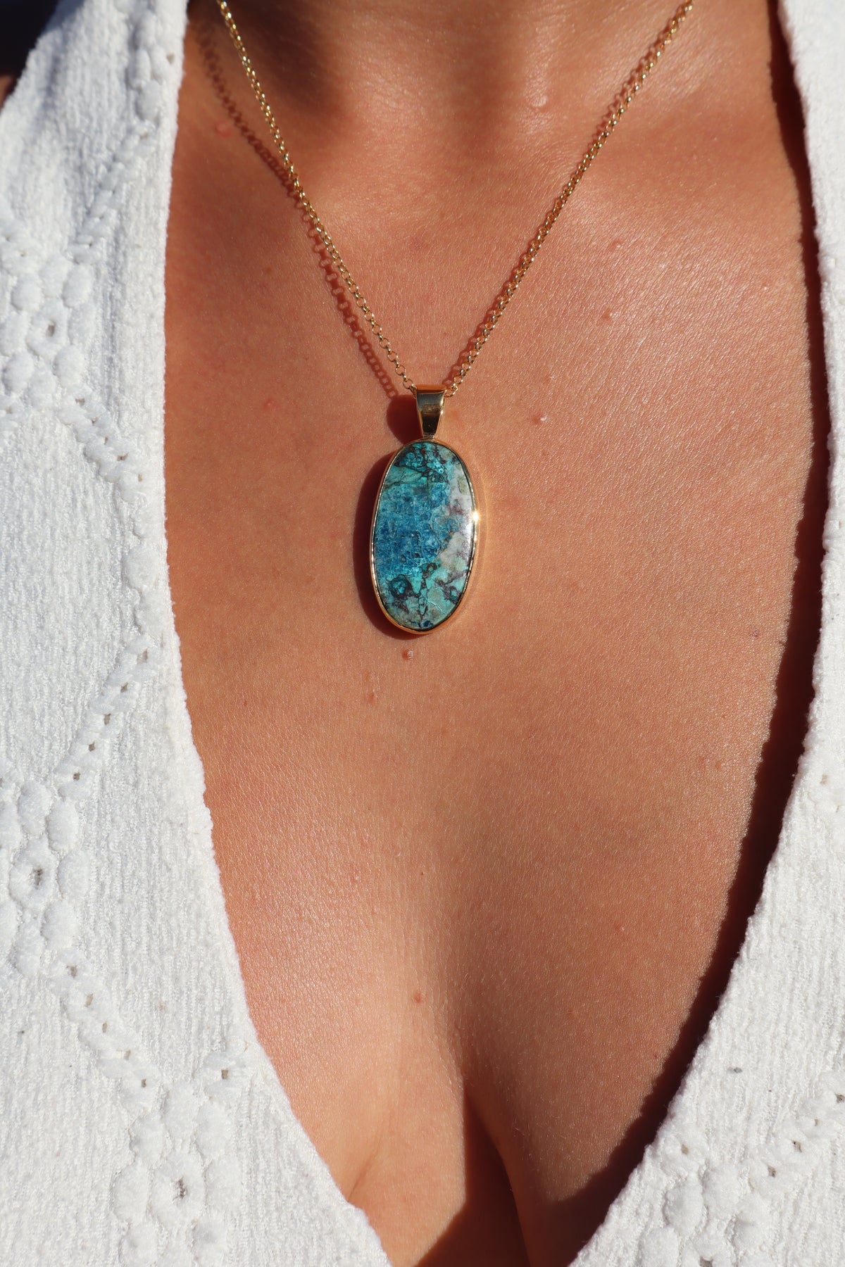 Blue Shattuckite Pendant