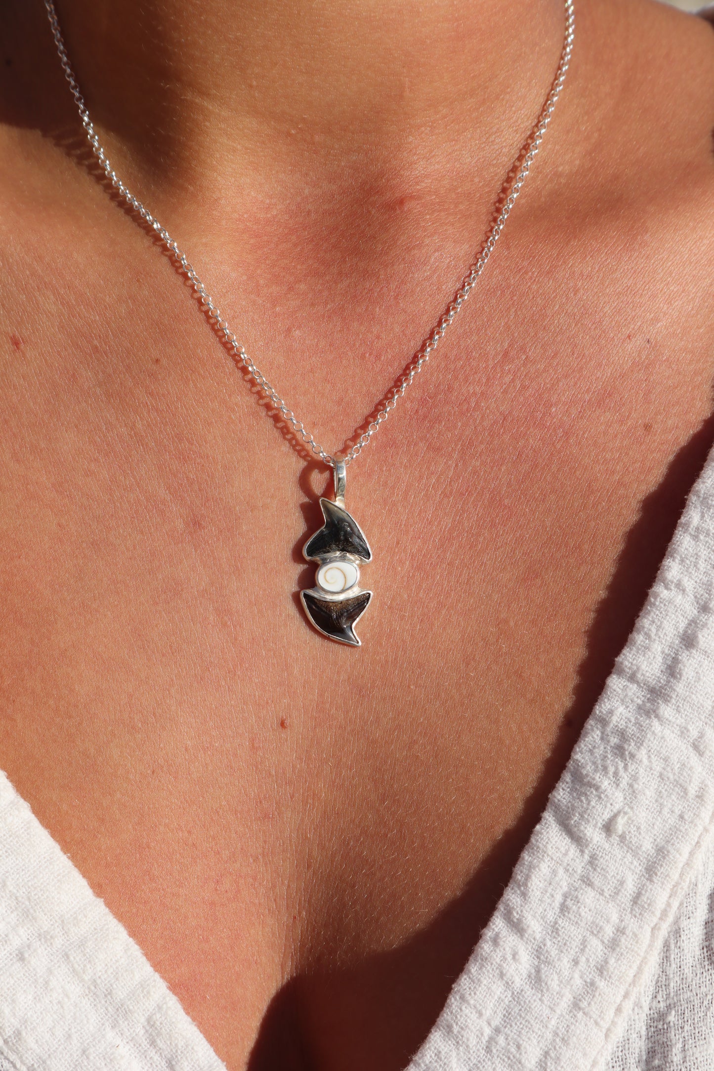 Double Shark Tooth Pendant