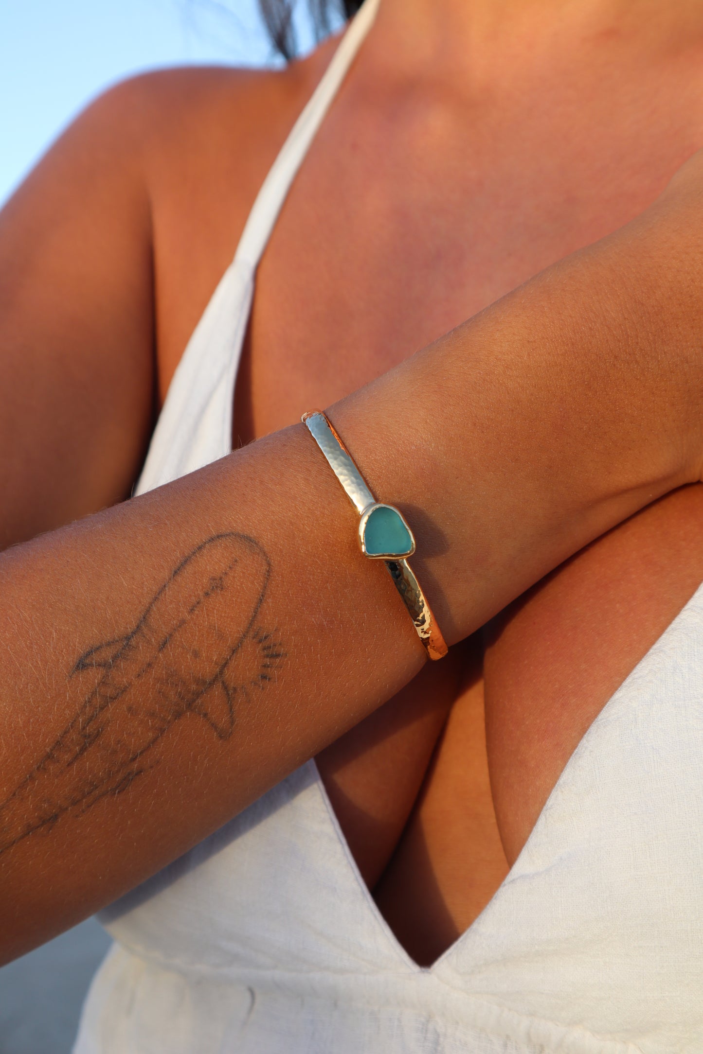 Textured Sea Glass Cuff