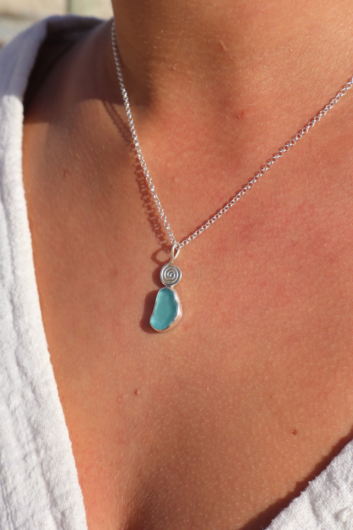 Seaglass Spiral Pendant